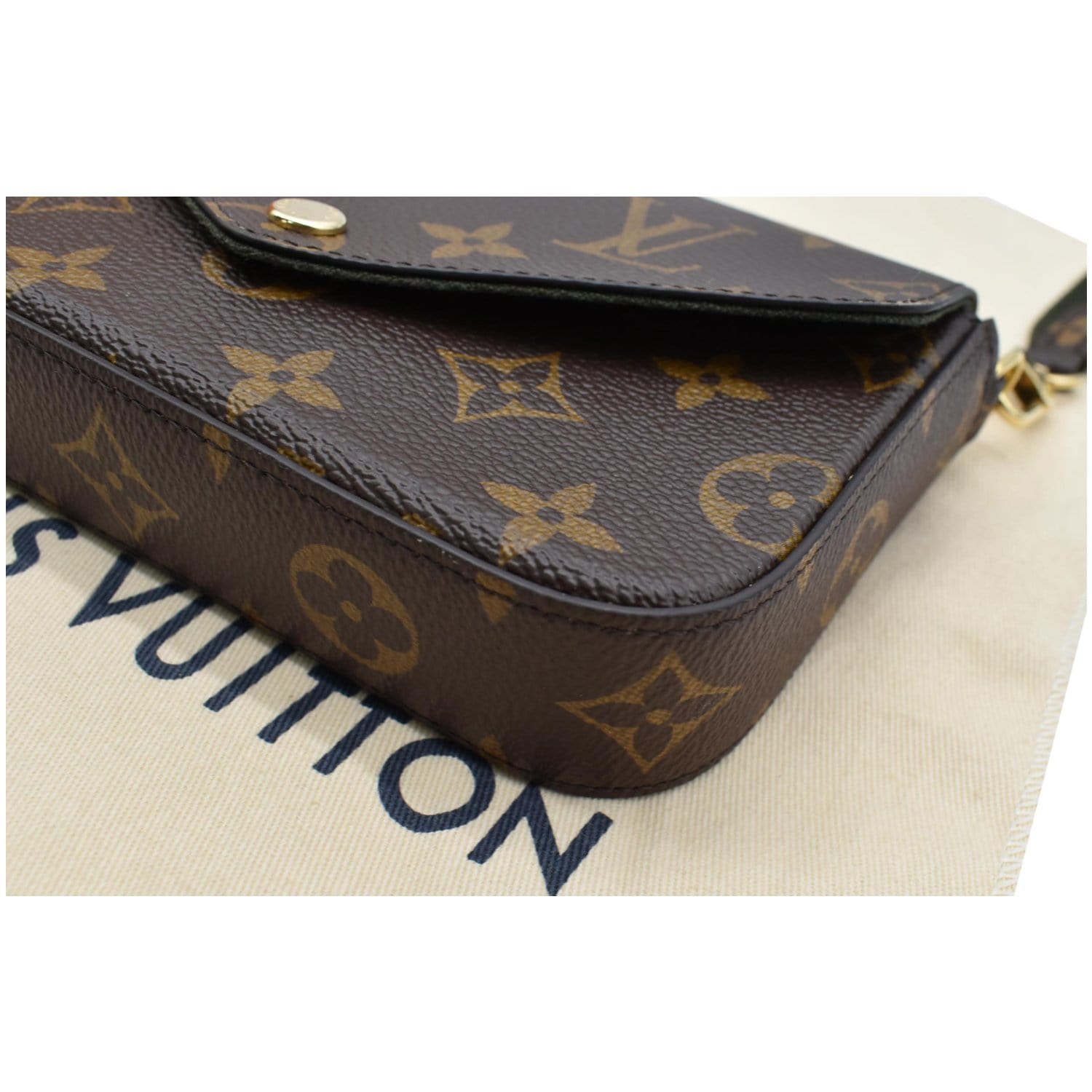 Louis Vuitton Félicie Strap & Go Monogram Khaki Green/Ebony in Coated  Canvas with Gold-tone - US