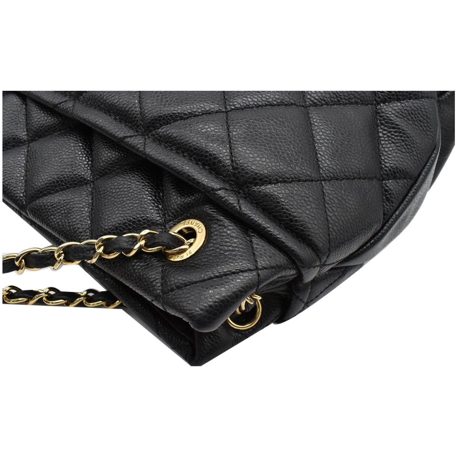CHANEL Caviar Quilted Timeless CC Shoulder Bag Black 617725