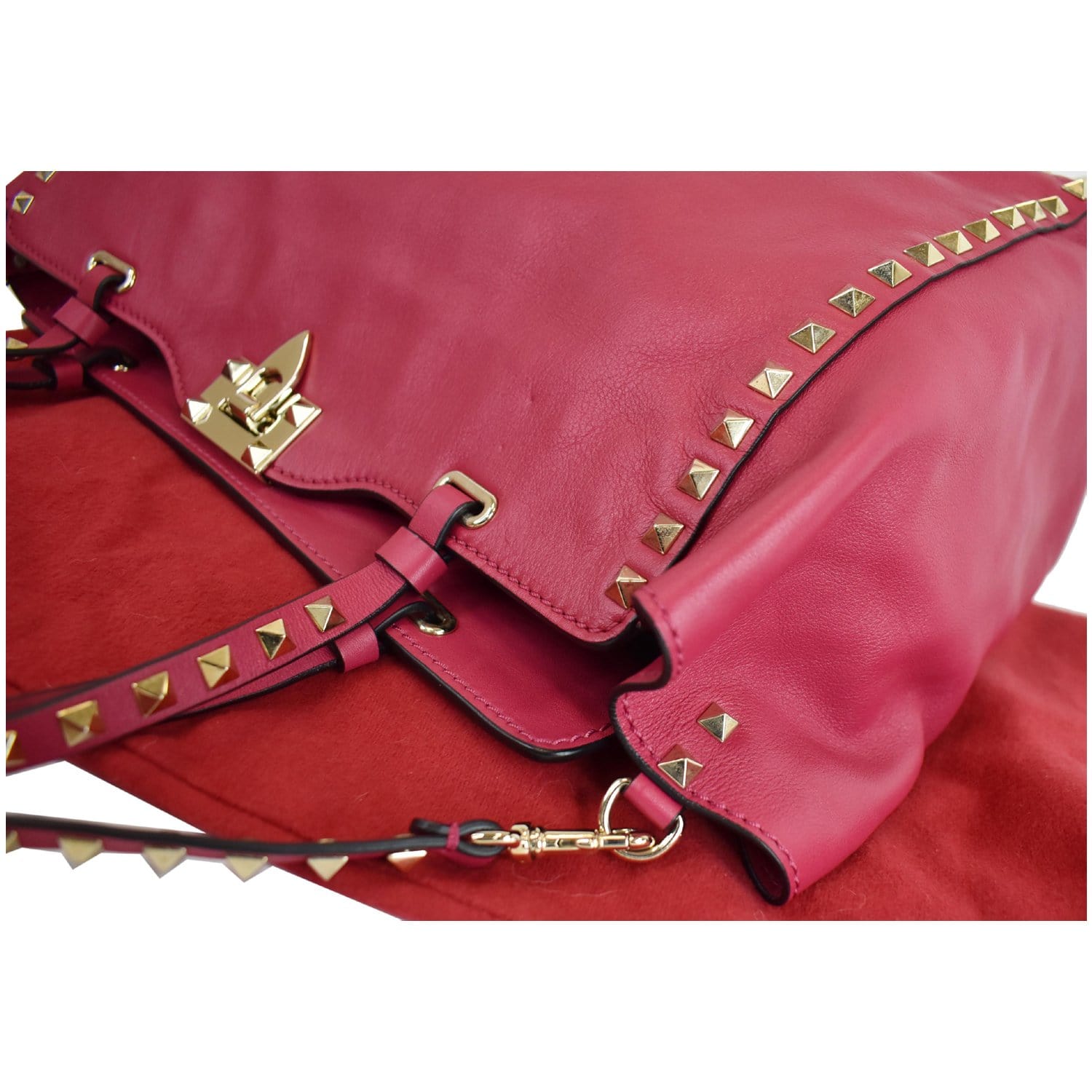 Auth VALENTINO Rockstud Crossbody Shoulder Bag Light Pink/Gold Leather -  e54054