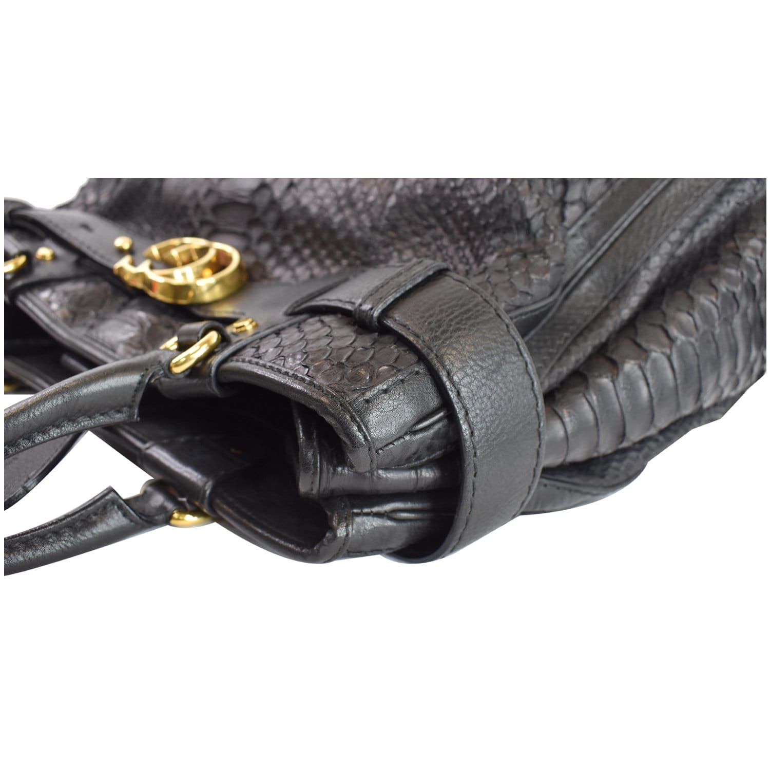 GUCCI Black Patti Studded Python Tote - More Than You Can Imagine