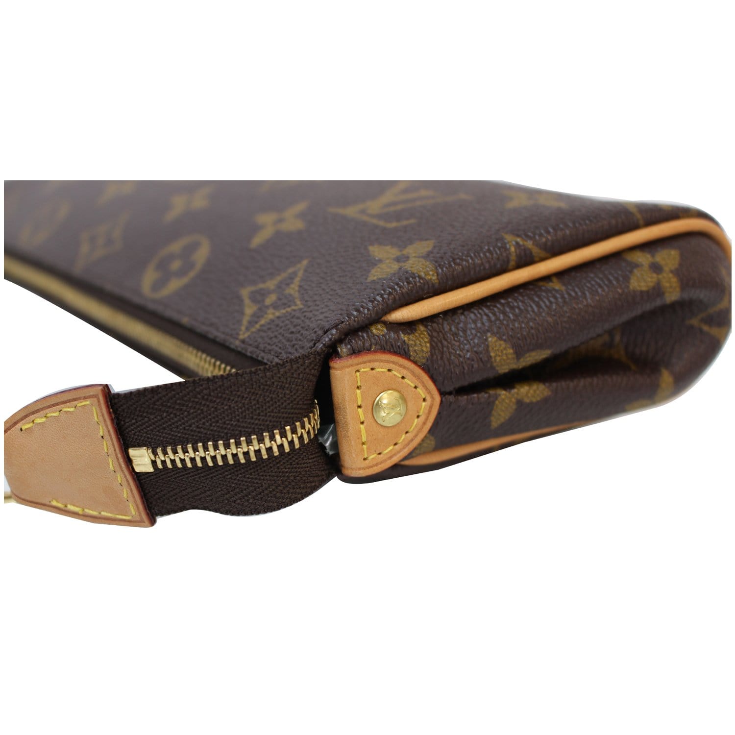 Louis Vuitton Pochette Eva Monogram Canvas Brown Leather ref.554052 - Joli  Closet