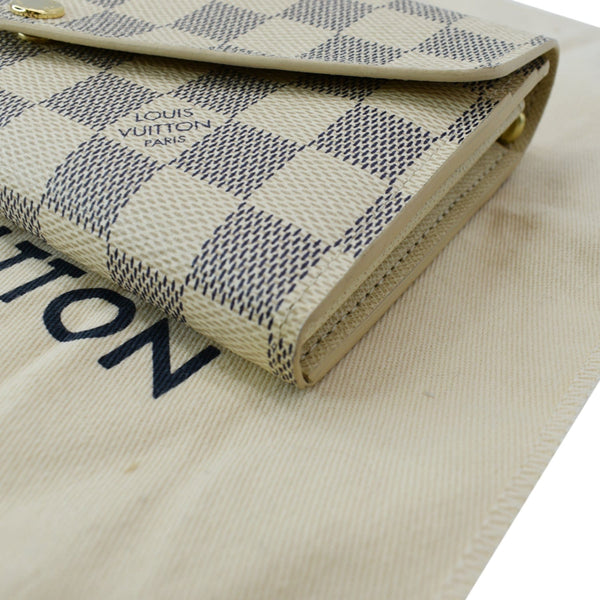 LOUIS VUITTON Damier Azur Sarah Wallet White