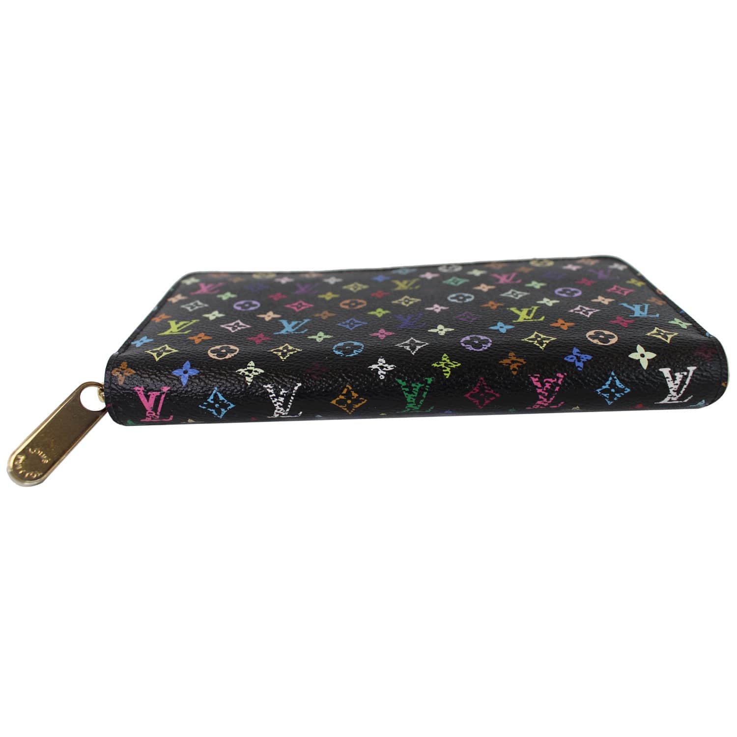 Louis Vuitton Black Monogram Multicolor Zippy Wallet Litchi Zip