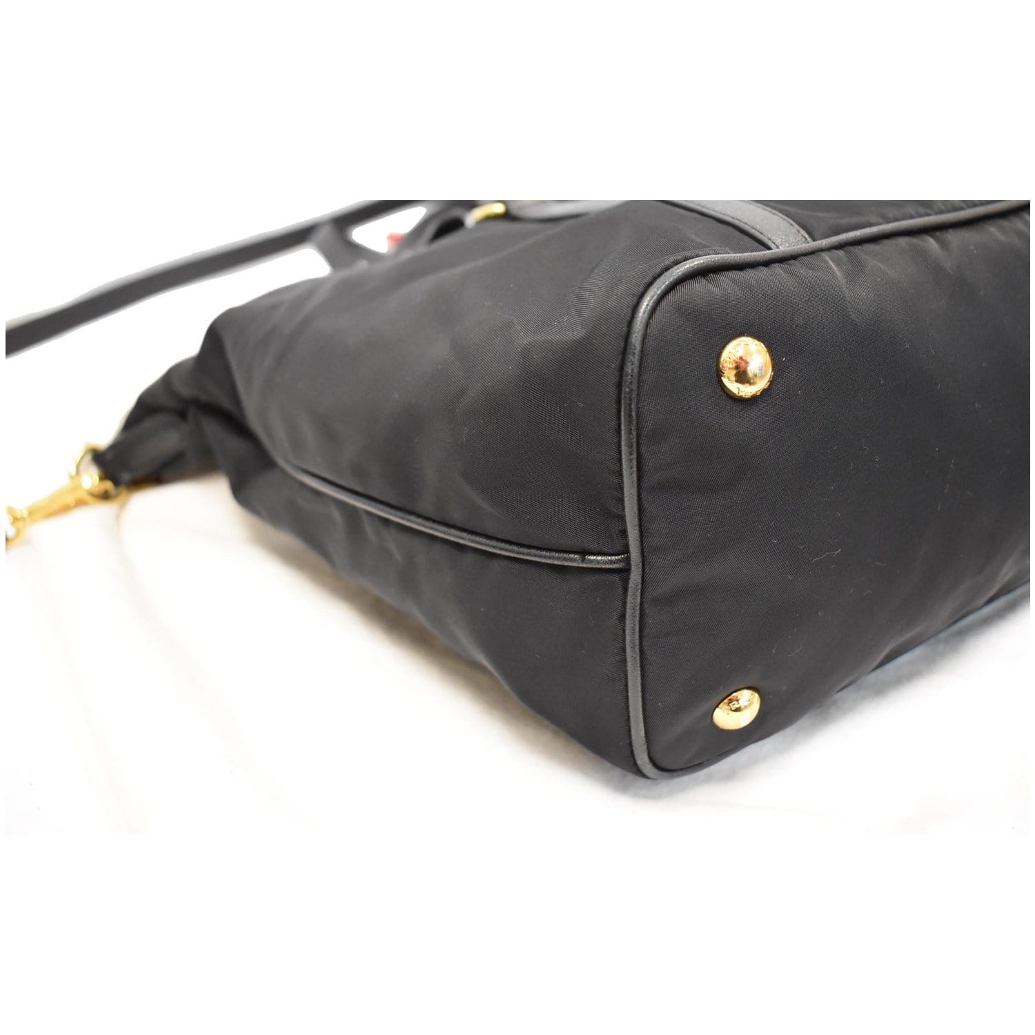 Prada Black Nylon Tote Bag-Authentic With Fabric Strap And Zipper Closure
