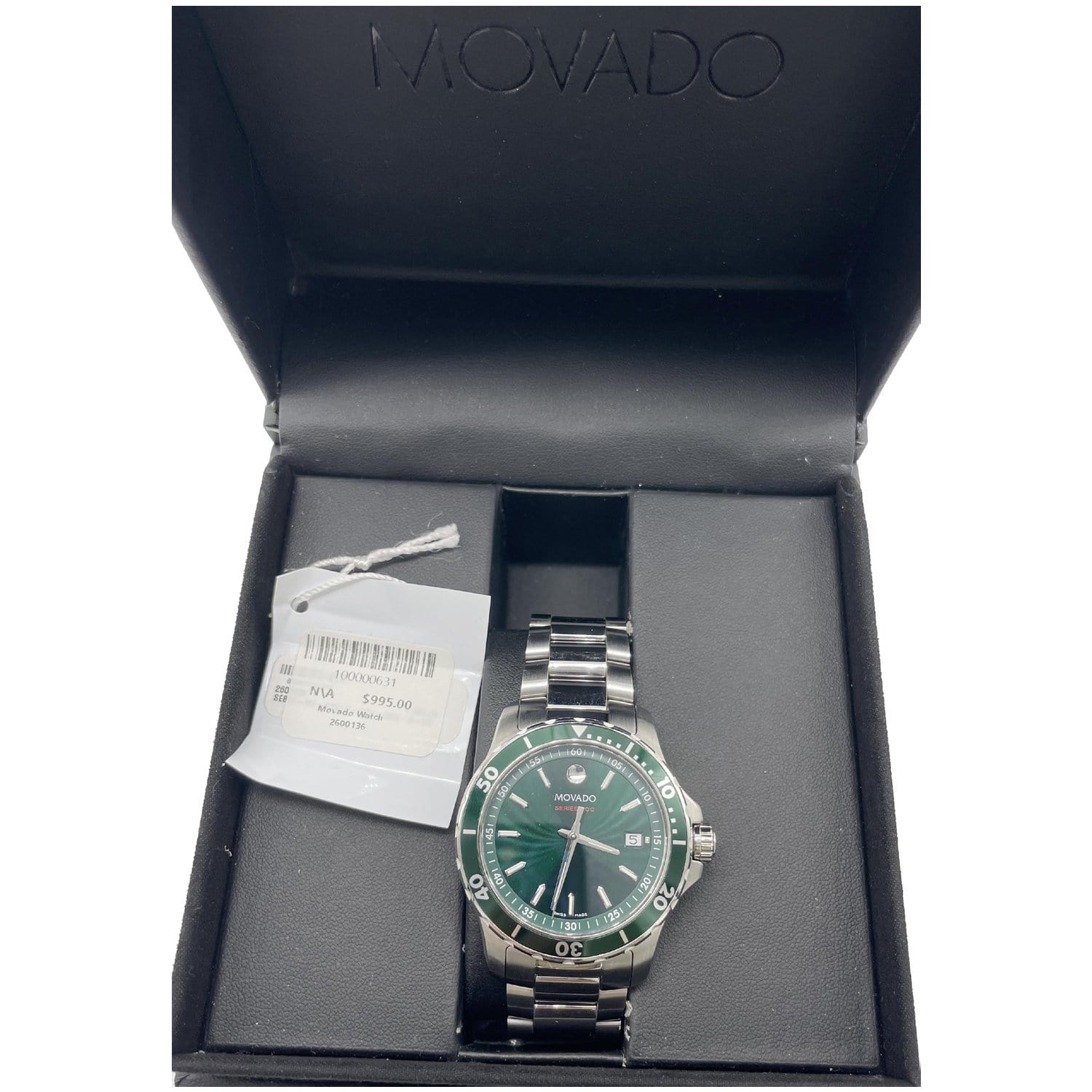 Stainless Steel 800 Quartz 40MM Watch Series MOVADO Dial Swiss Green