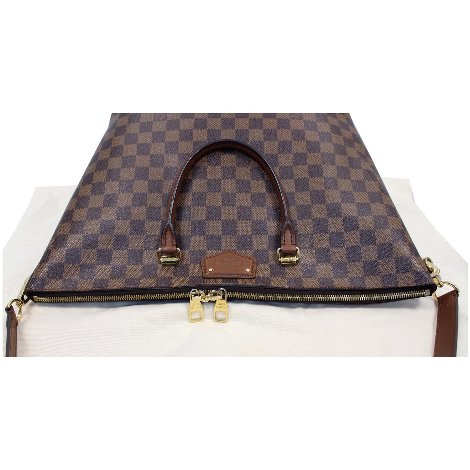 Louis Vuitton Damier Ebene Belmont Tote MM w/ Pouch - Brown Totes, Handbags  - LOU734354