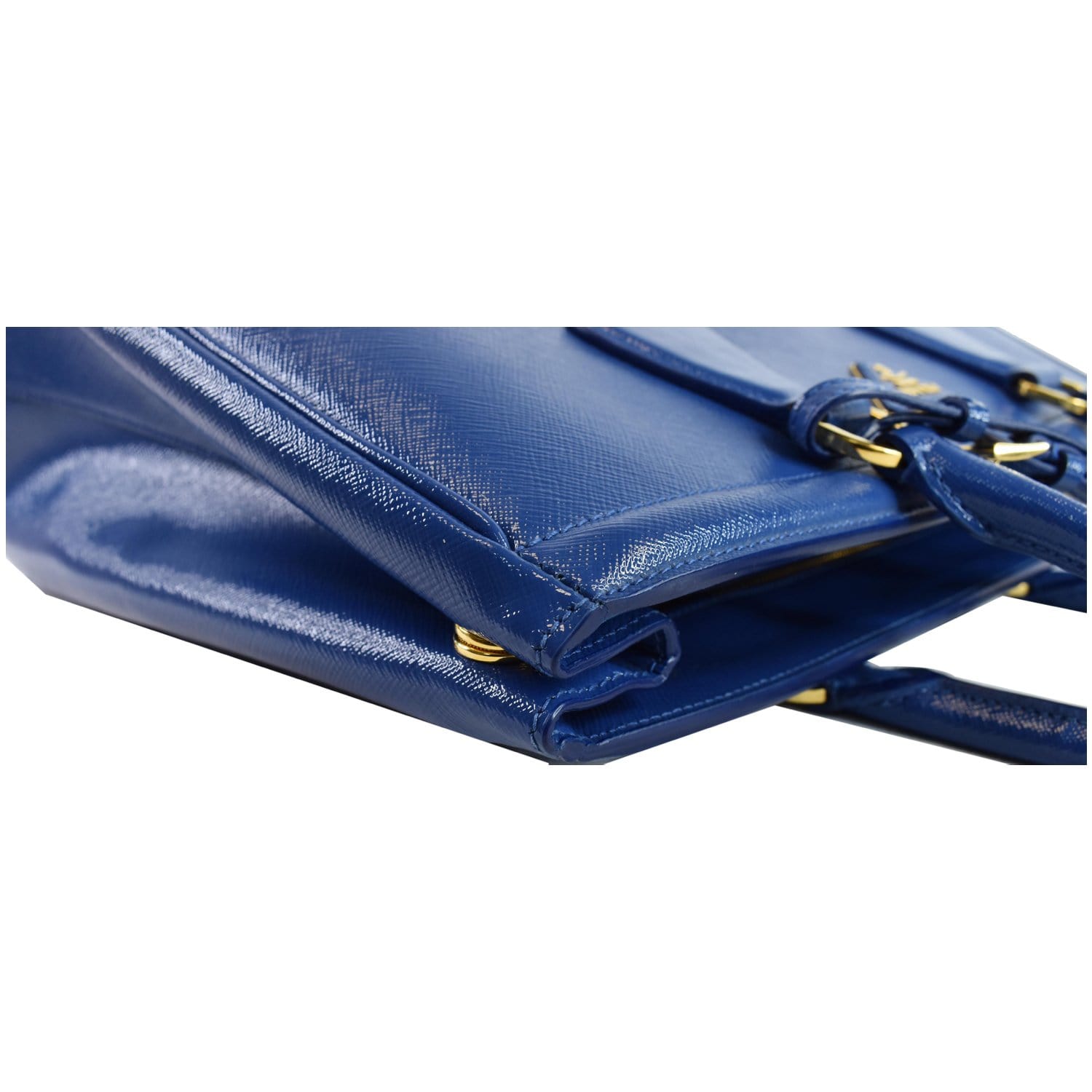 Prada Blue Saffiano Lux Bow Wallet On Strap Leather Pony-style