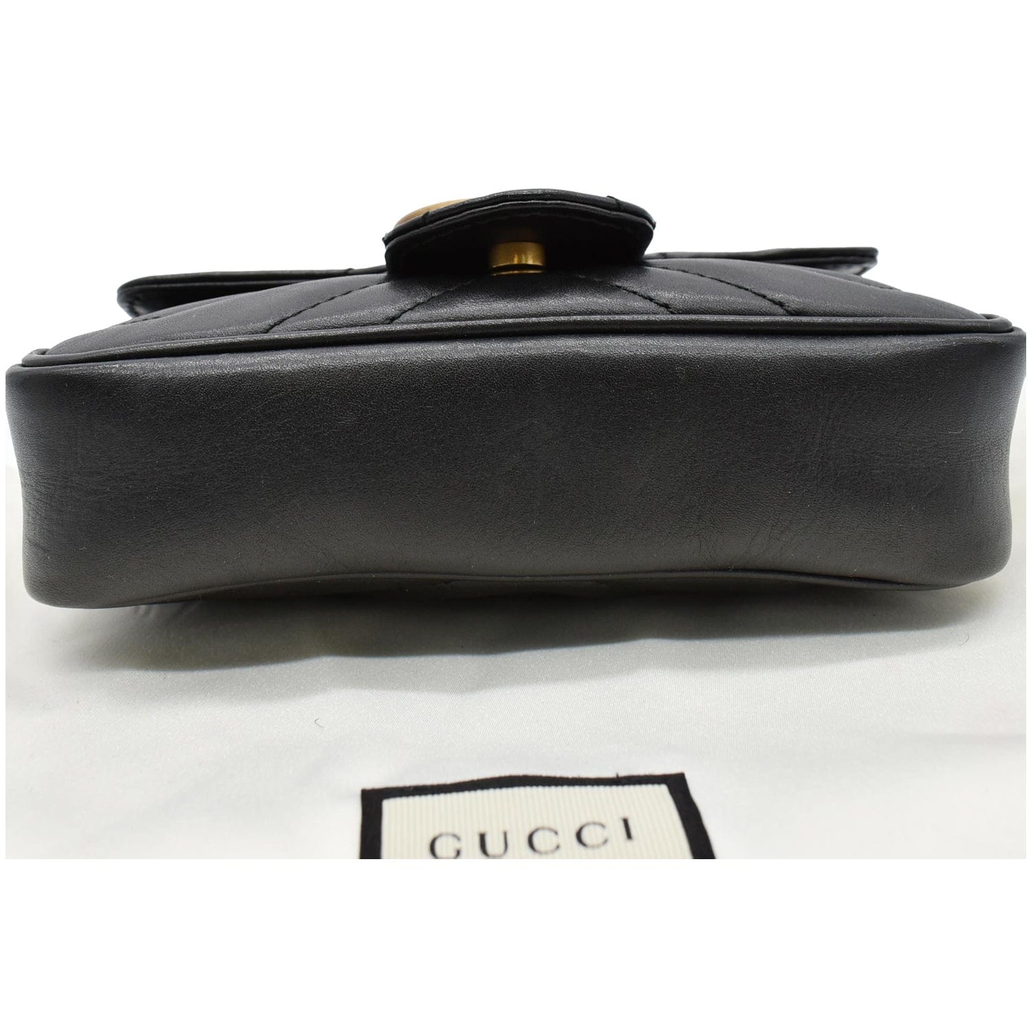 Gucci GG Marmont Super Mini Black Leather Shoulder Bag - MyDesignerly