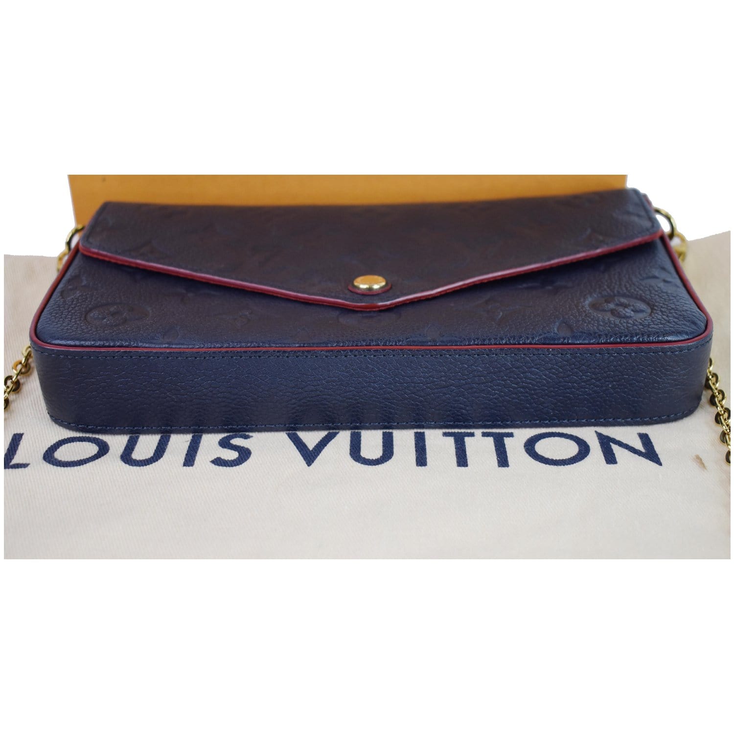 Louis Vuitton Pochette Felicie Chain Wallet Marine Rouge Blue