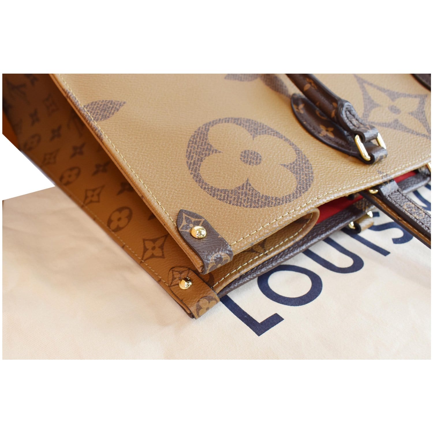 LOUIS VUITTON Onthego Reverse Monogram Giant Canvas Shoulder Bag Brown