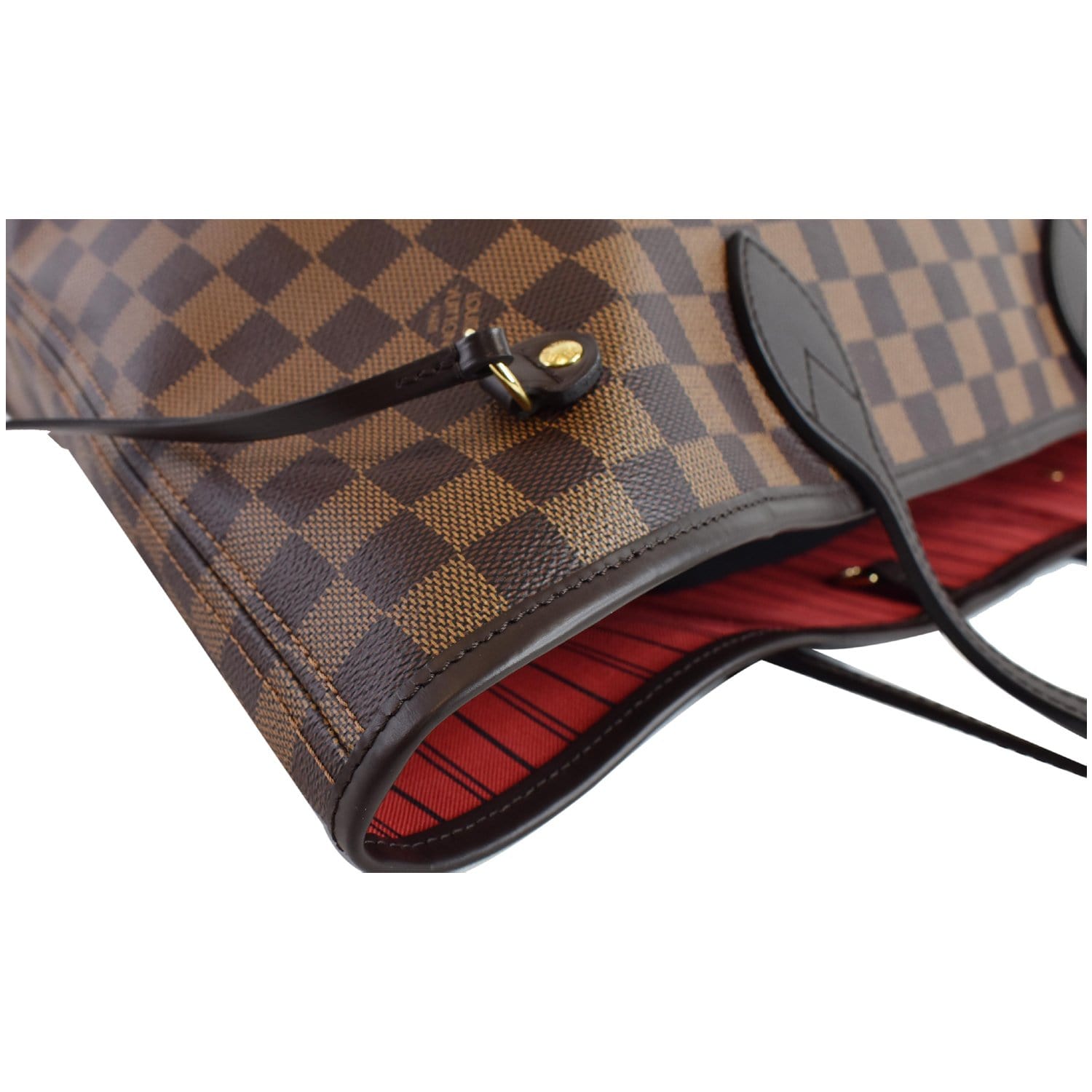 LOUIS VUITTON Neverfull MM Damier Ebene Shoulder Tote Bag Brown