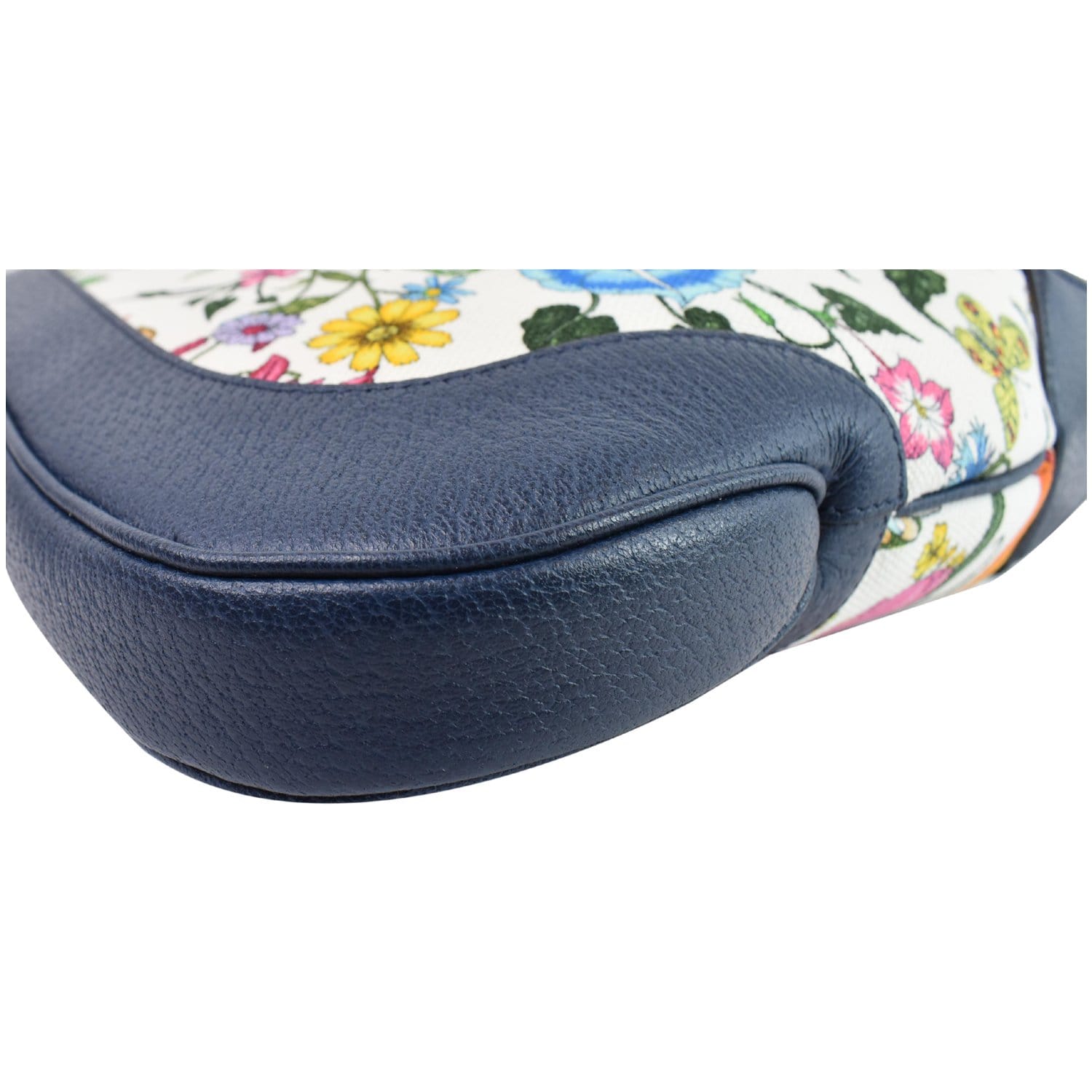 Gucci Jackie Hobo Flora Canvas with Leather Medium Blue 2382751