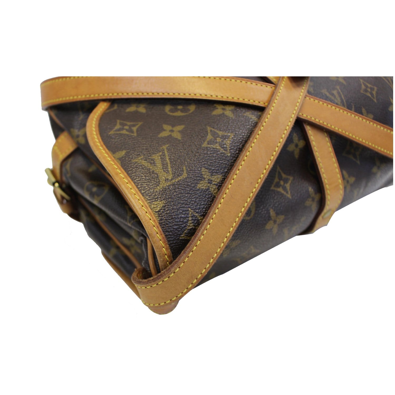 Saumur handbag Louis Vuitton Brown in Cotton - 38116141