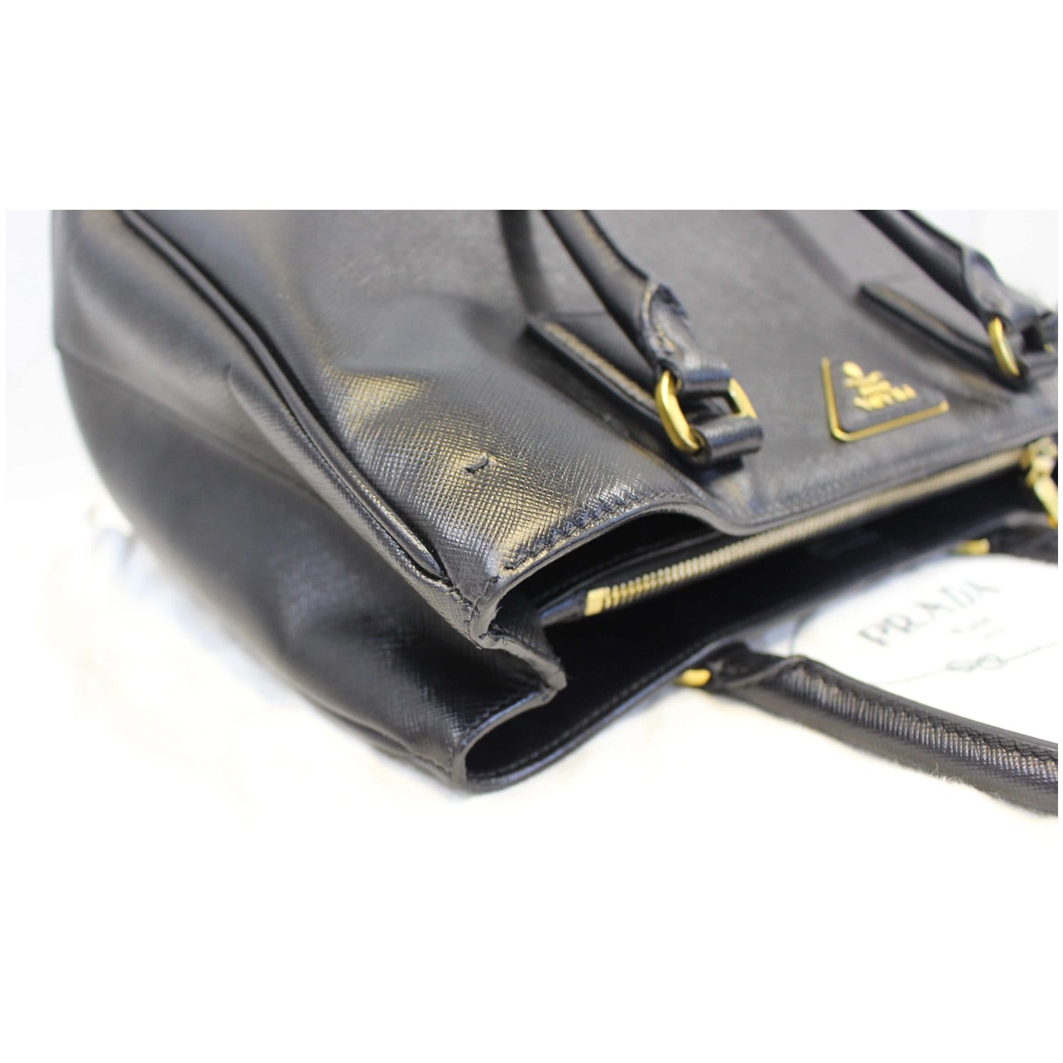 Galleria Saffiano Leather Tote in Black - Prada