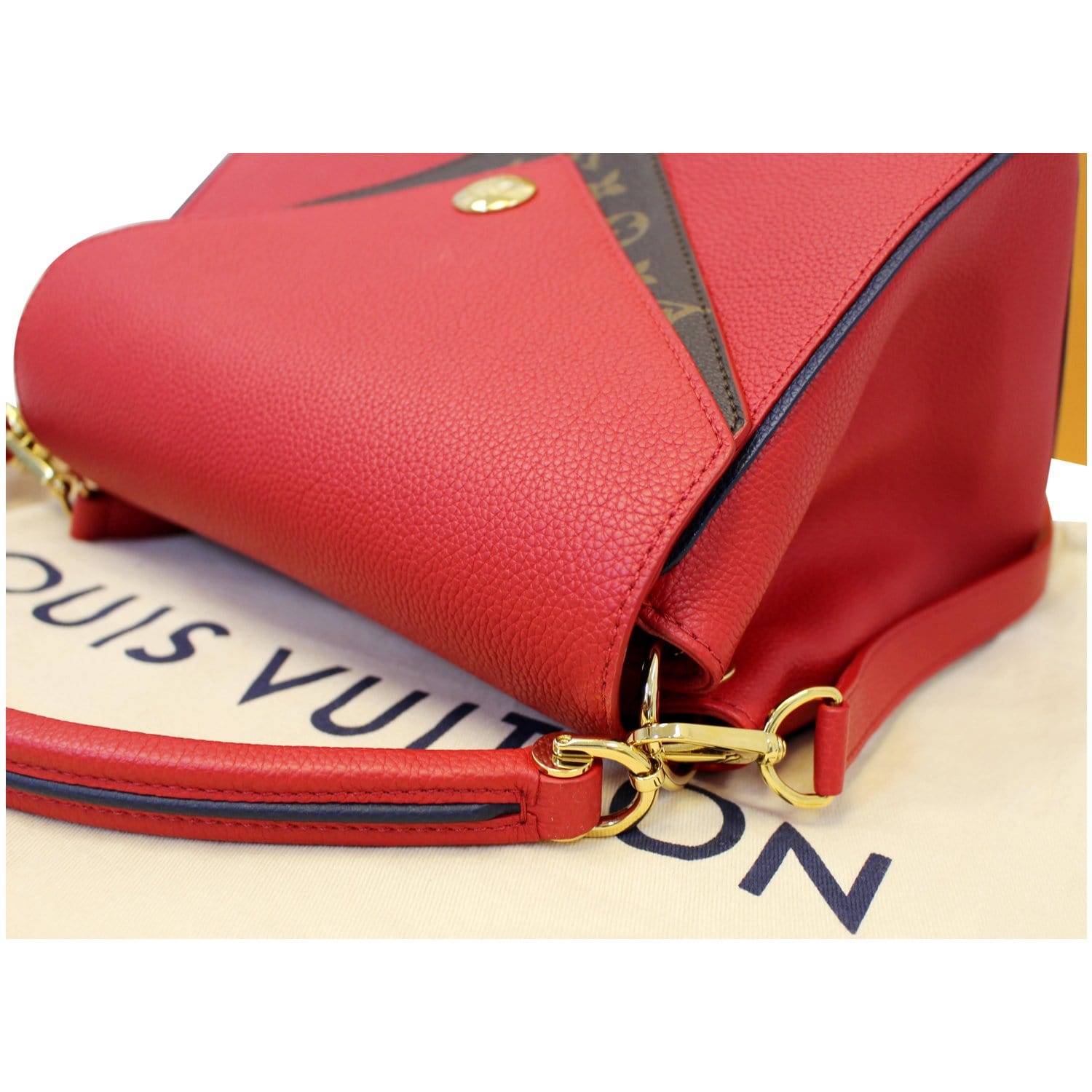 Louis Vuitton Monogram Double V Flap Calfskin leather Crossbody Shoulder bag
