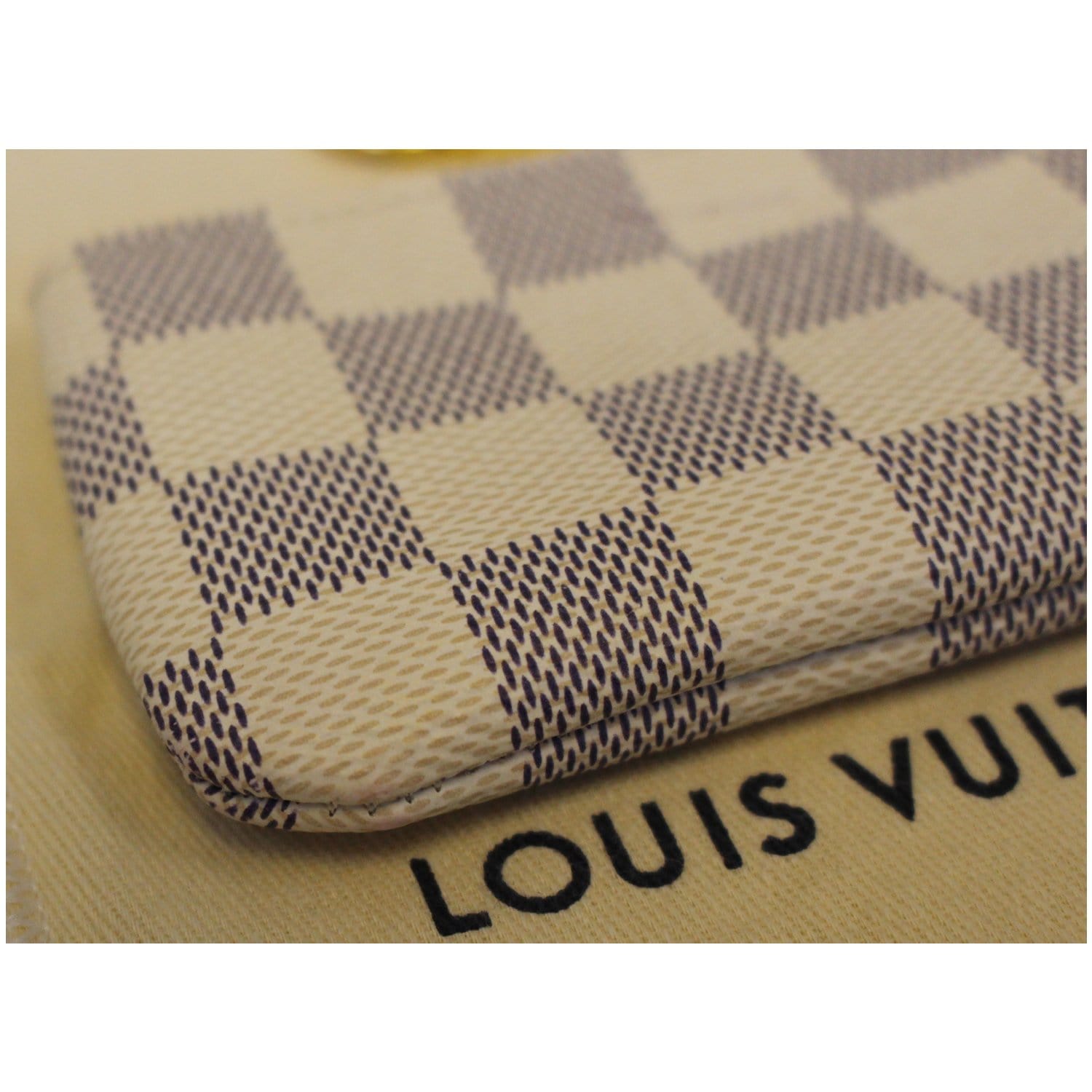 Auth Louis Vuitton Damier Azur Pochette Cle N62659 Women,Unisex