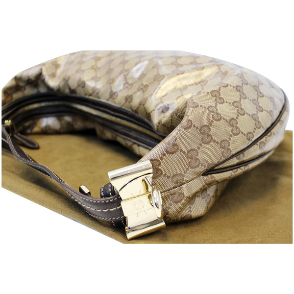 Gucci GG Crystal Duchessa Hobo Bag Beige  - left view