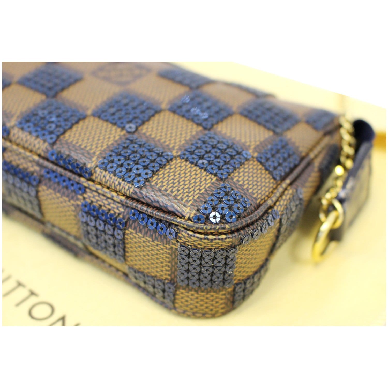 Louis Vuitton Pochette Accessories Damier Paillettes Mini Blue in