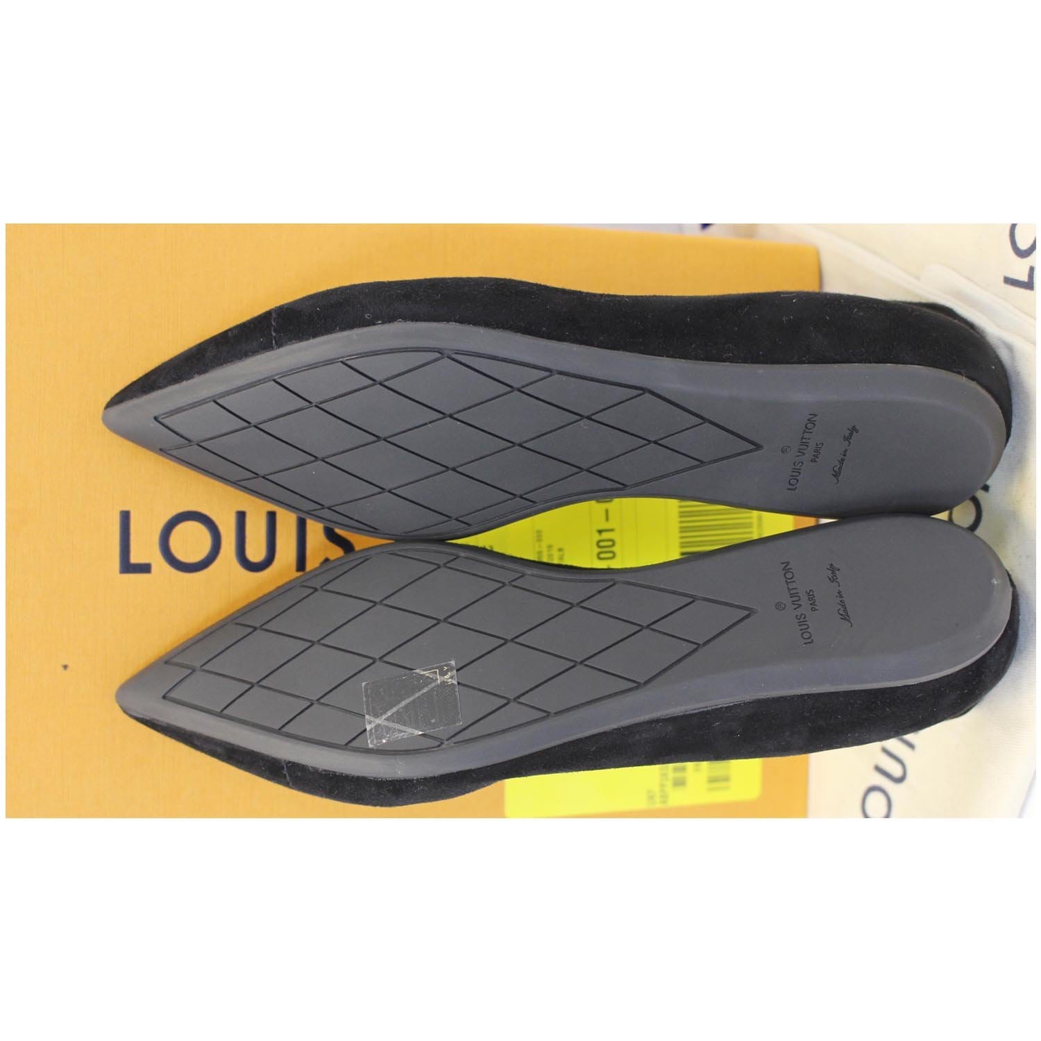 Academy leather flats Louis Vuitton Black size 37.5 EU in Leather - 33623900