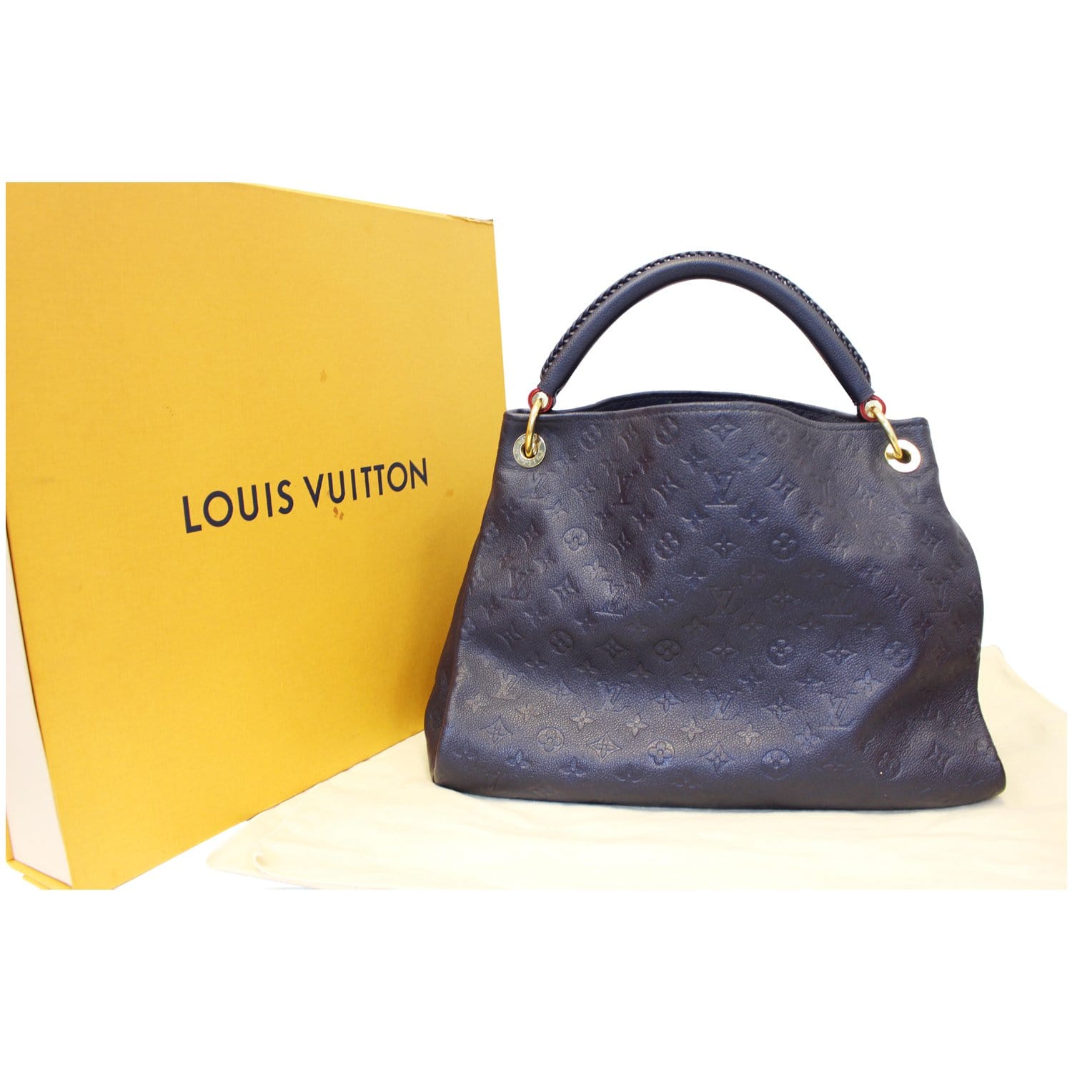 Louis Vuitton Artsy MM Monogram Empreinte Navy and Red Tote Bag