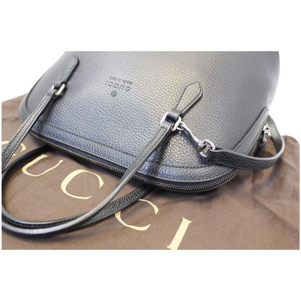 GUCCI Dome Leather Crossbody Bag Black 420023