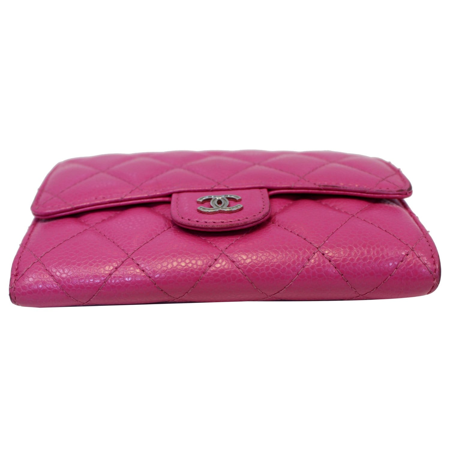 Chanel Classic Small Compact Wallet Iridescent Pink Large CC