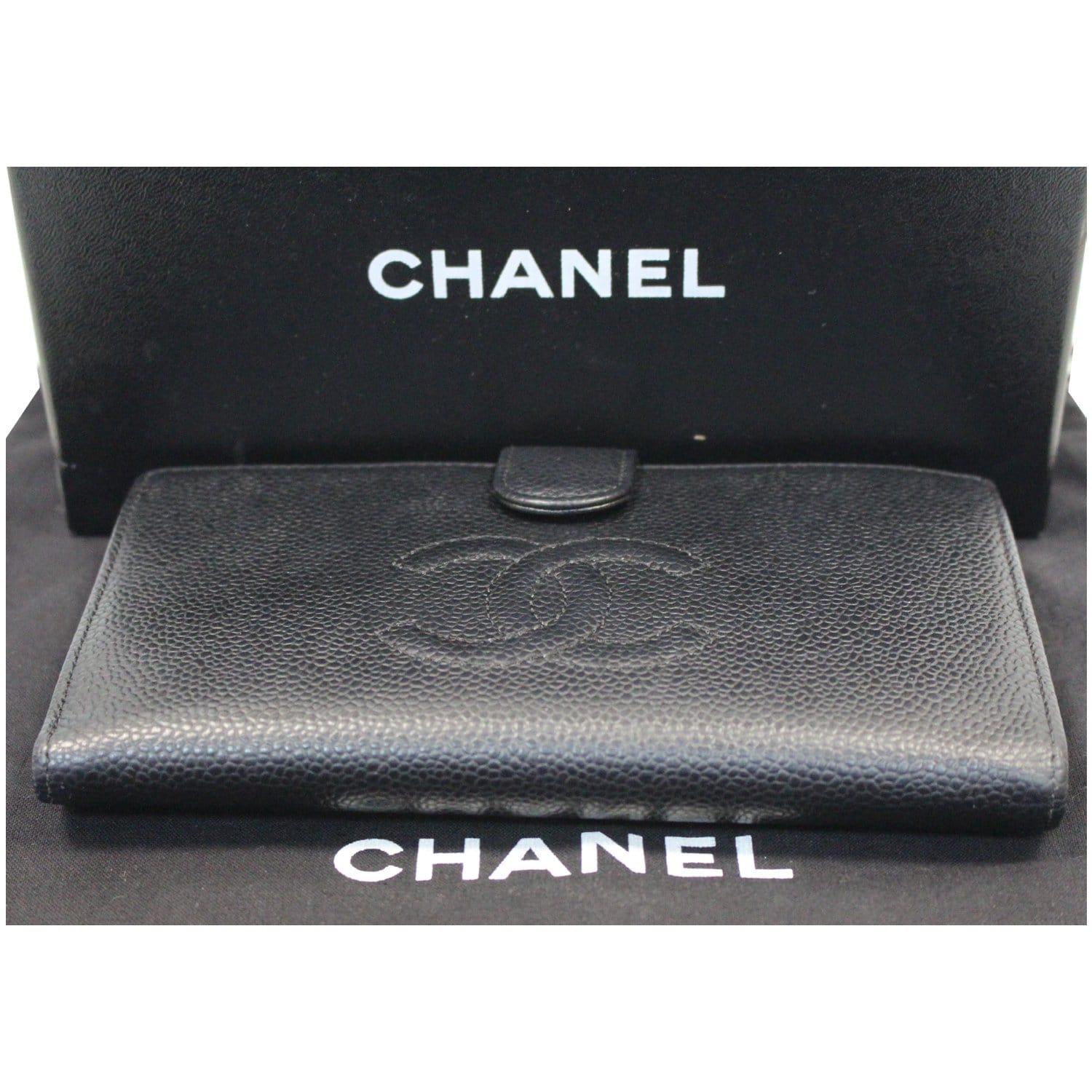 Chanel French Kisslock Caviar Leather Wallet