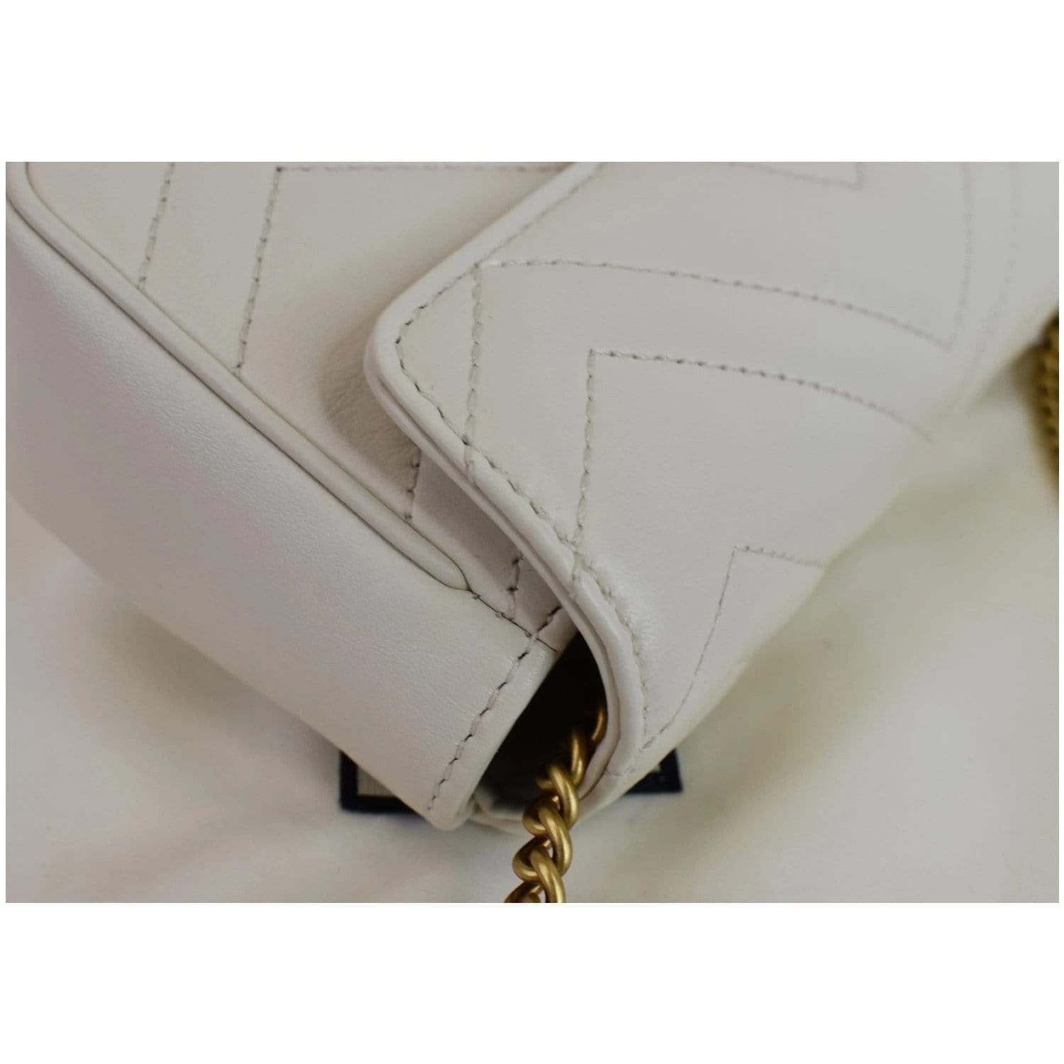 GUCCI Calfskin Matelasse Super Mini GG Marmont Shoulder Bag White |  FASHIONPHILE