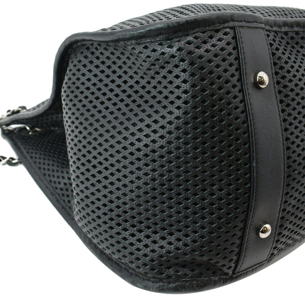 Chanel Perforated Up In The Air Calfskin Tote Bag Black