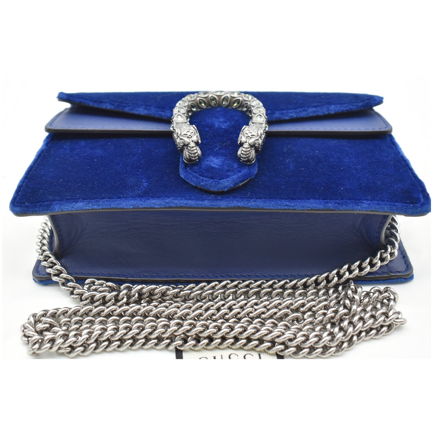 GUCCI Calfskin Super Mini Dionysus Shoulder Bag Blue Agata 1292115