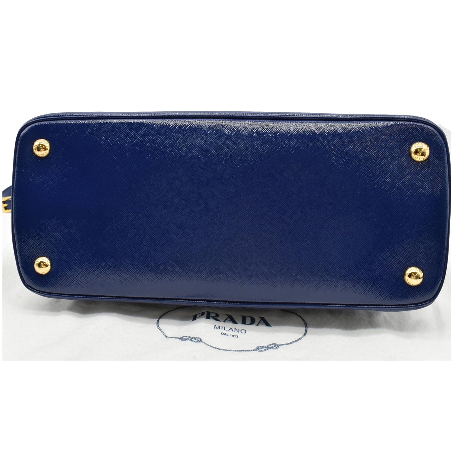 PRADA Zaffiano Vernice Top Handle Bag in Blue - More Than You Can