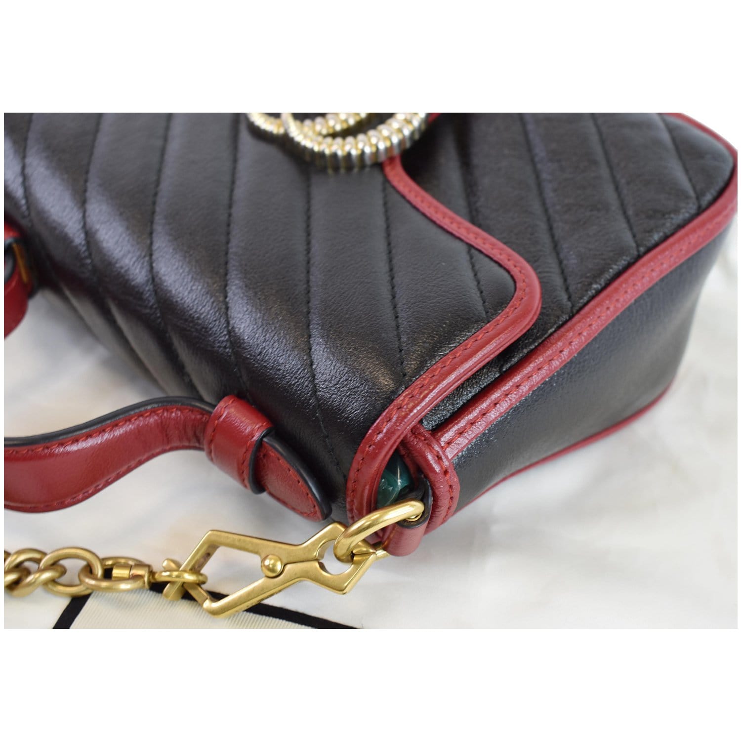 GUCCI GG Marmont Mini Top Handle Bag in Black