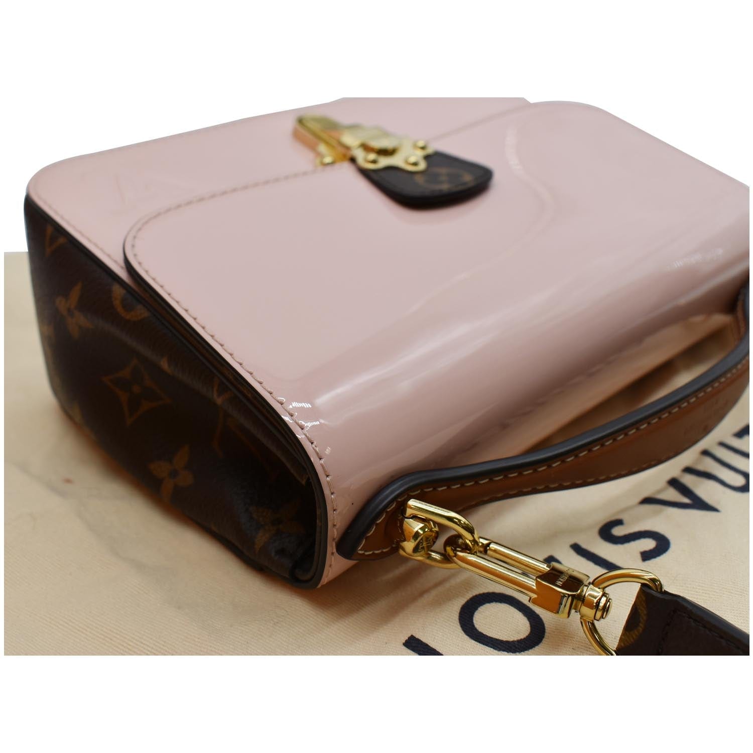 Louis Vuitton New Auth Rose Pink Patent Vernis Leather Monceau BB