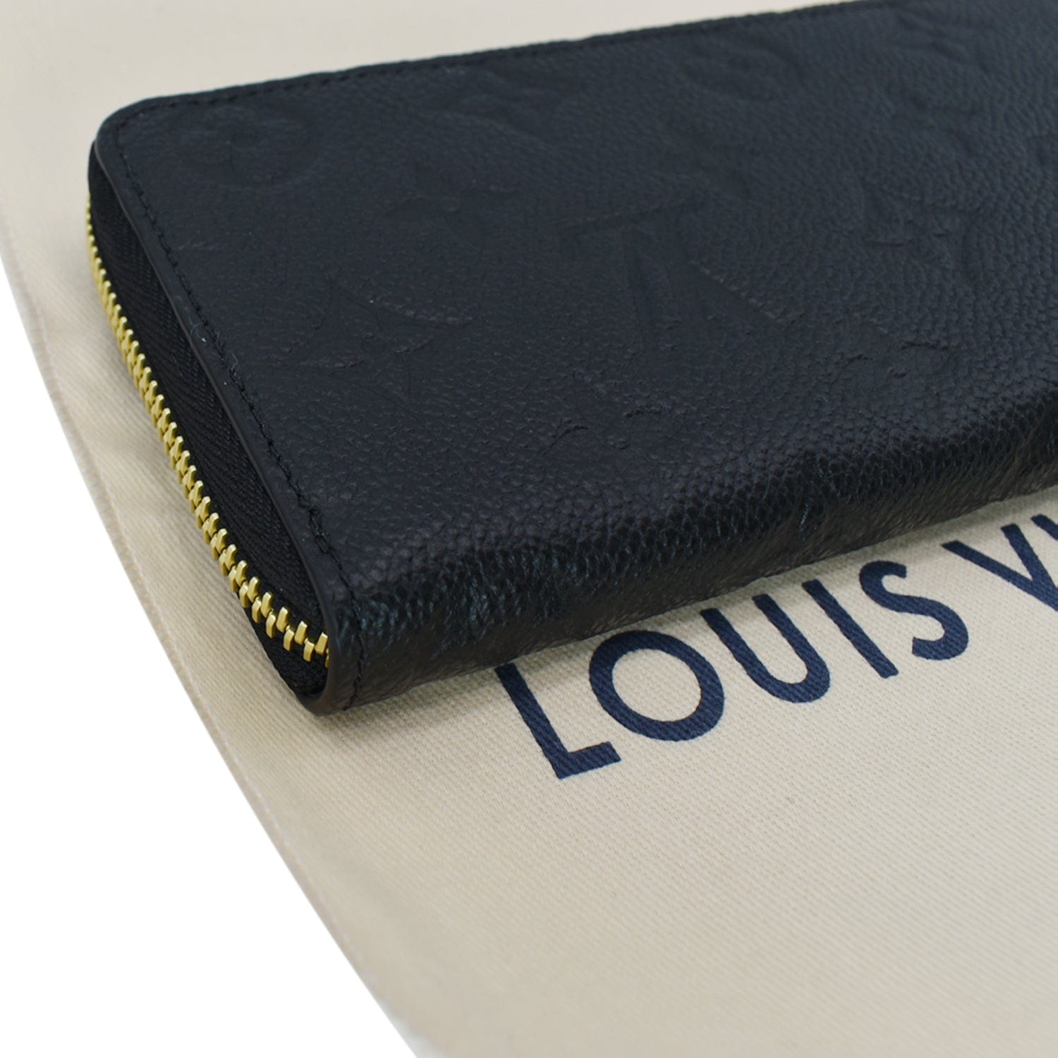 Preowned Authentic Louis Vuitton Empreinte Clemence Wallet Black