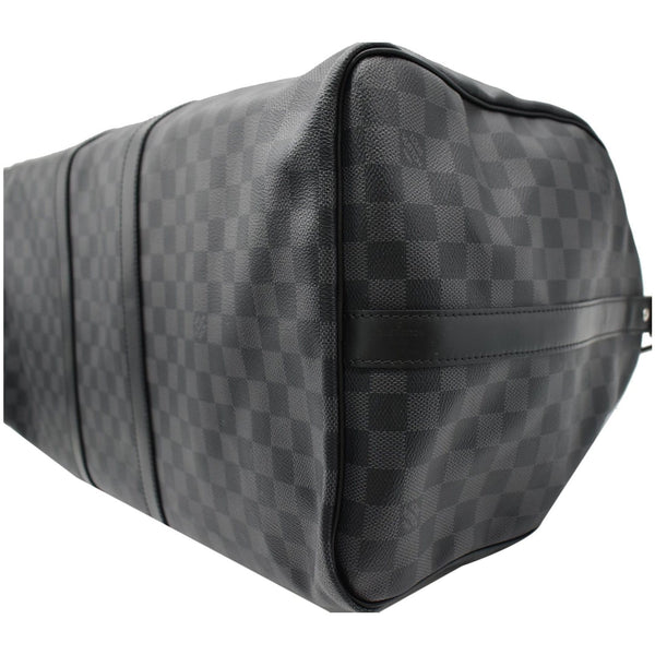 LOUIS VUITTON Keepall Bandouliere 55 Damier Graphite Travel Bag Black