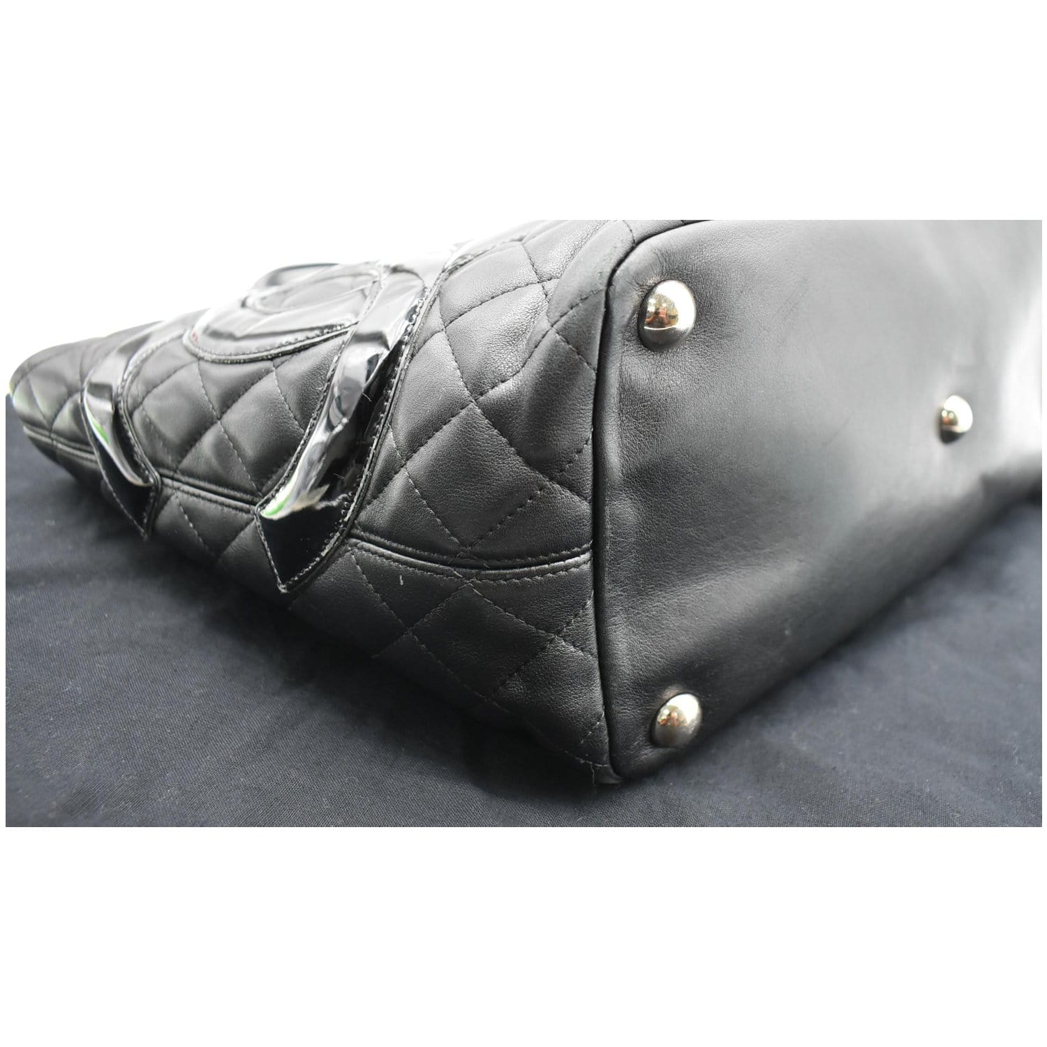 Chanel Tote Cambon Quilted Ligne Large Flap Black Leather Shoulder Bag -  MyDesignerly
