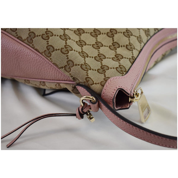 GUCCI Large Bree GG Canvas Hobo Bag Pink 449244