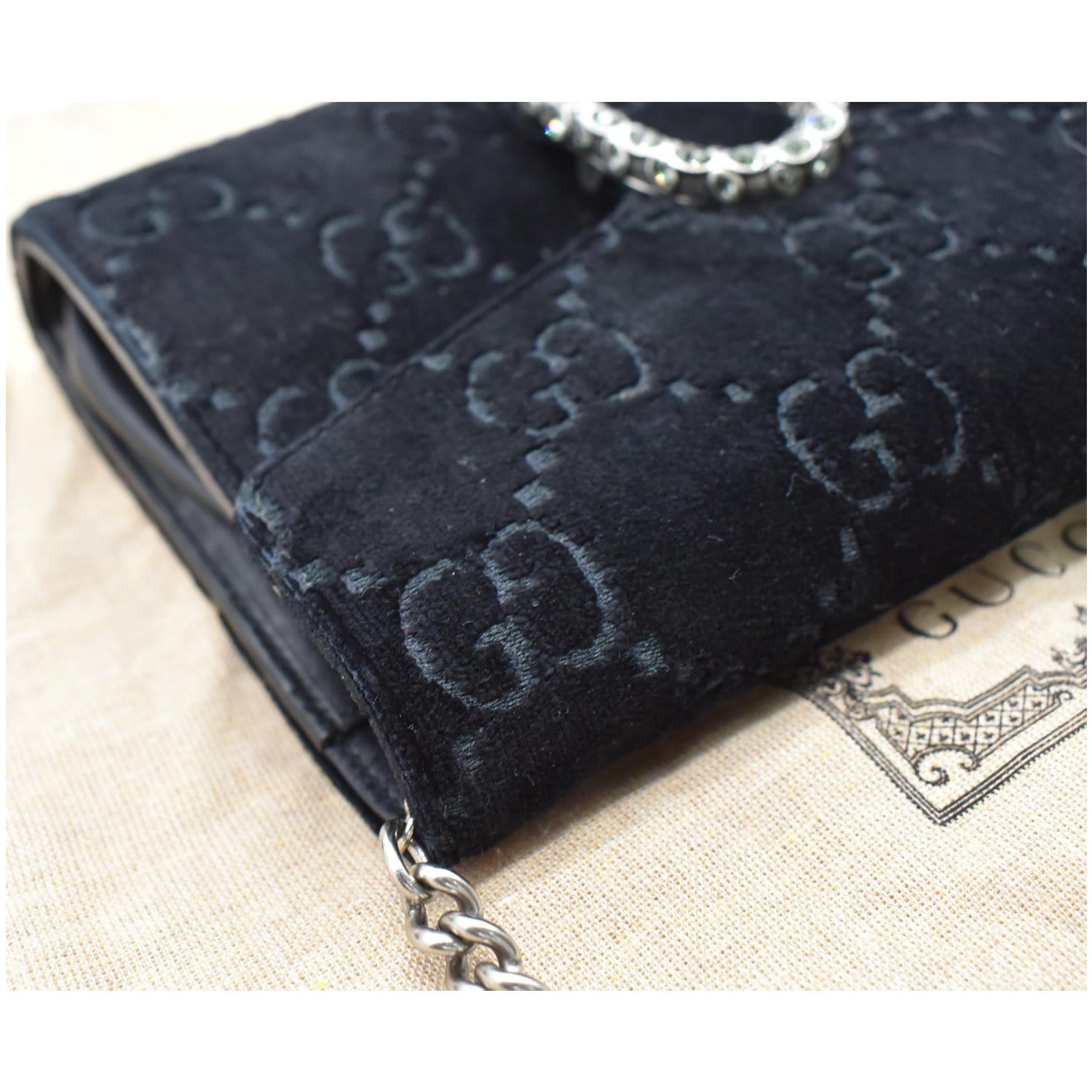 Gucci Dionysus Wallet on Chain Leather Mini Black