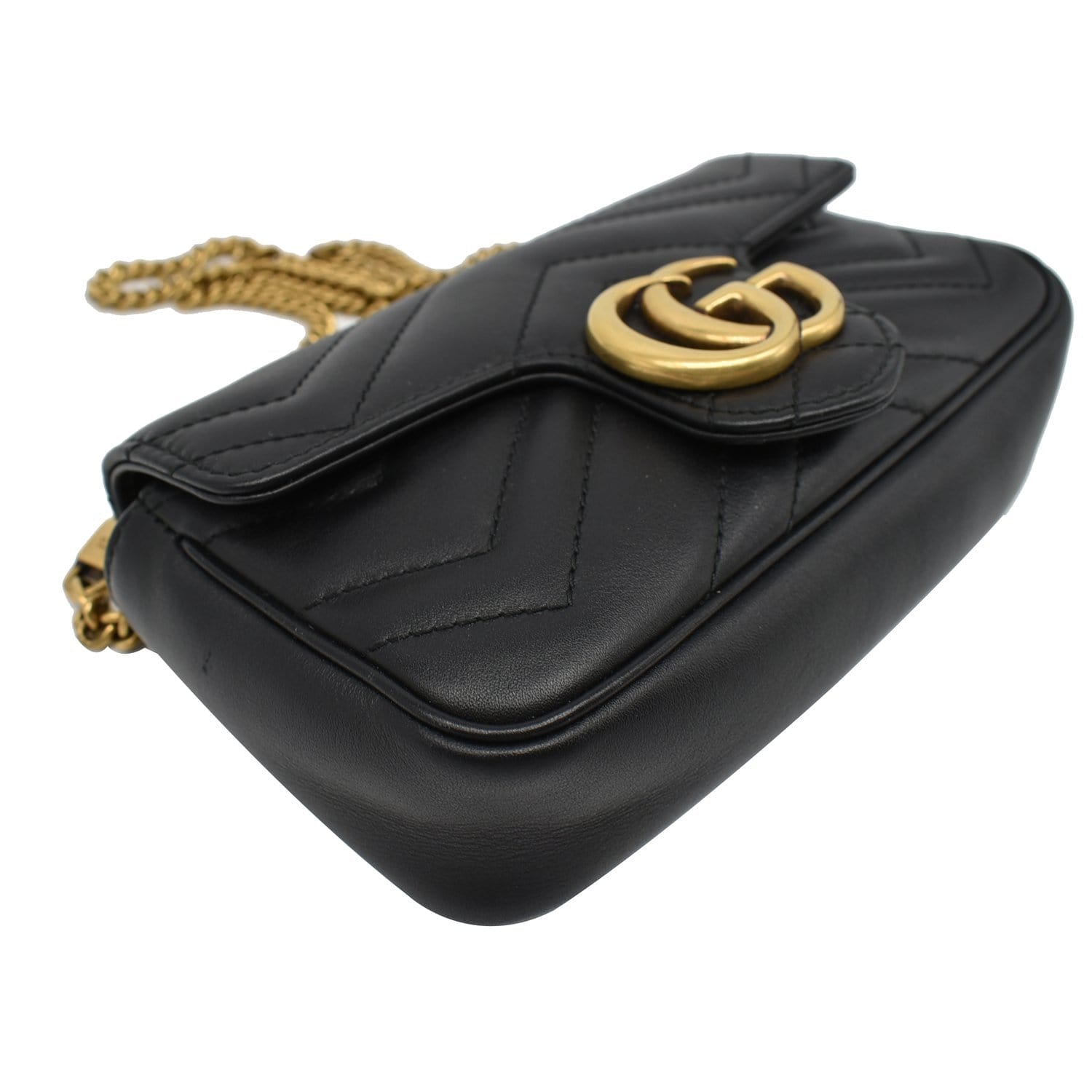 Black GG Marmont super mini leather cross-body bag, Gucci