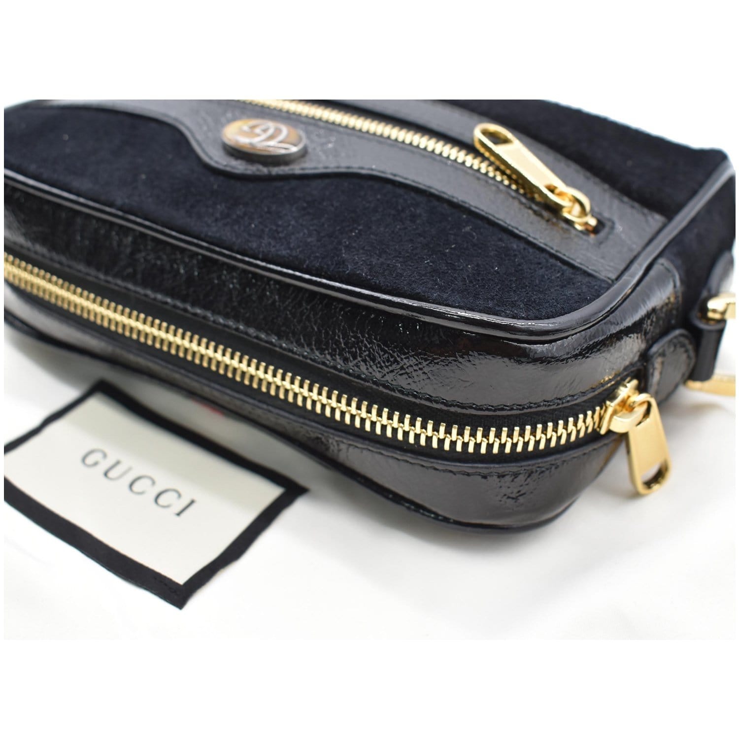 Gucci Ophidia Mini Suede Black Crossbody Bag - Chronostore