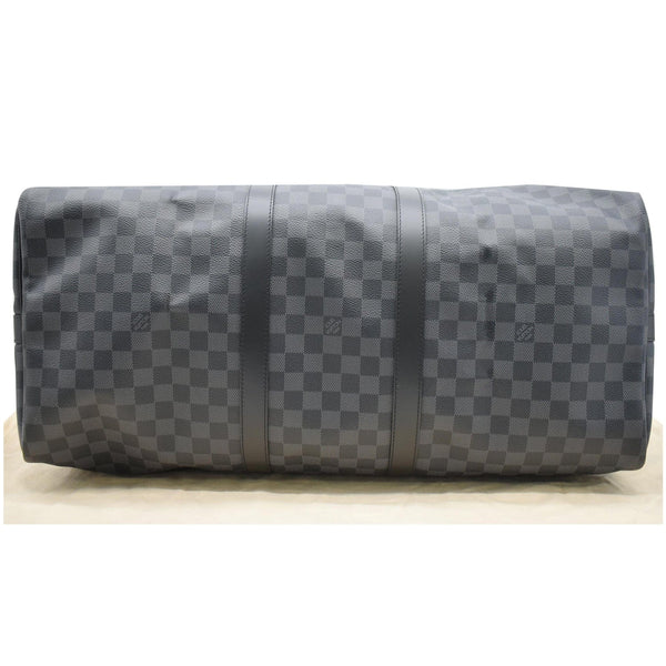 LOUIS VUITTON Keepall 55 Damier Graphite Bandouliere Travel Bag Black