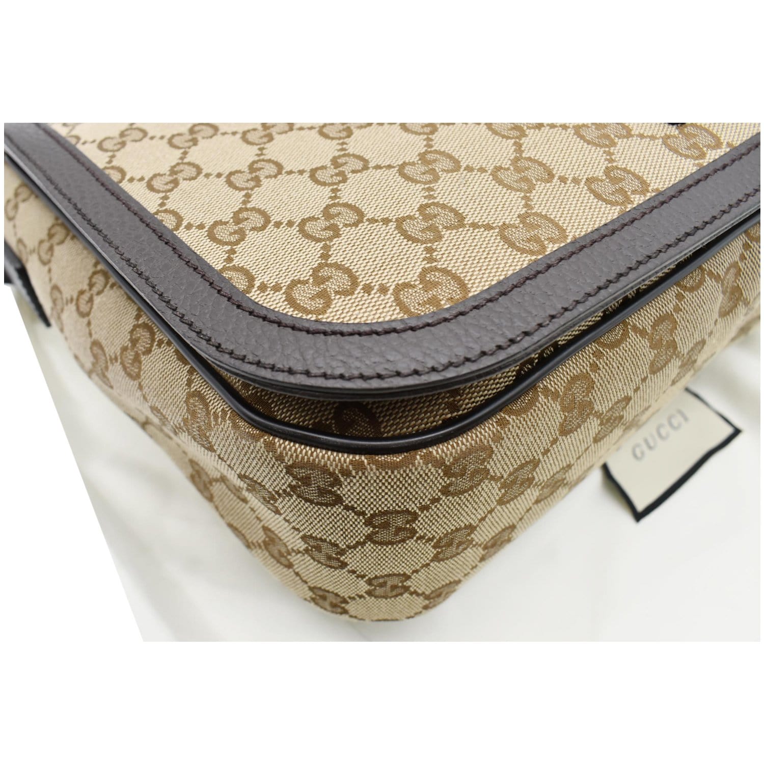 Gucci Beige GG fabric Small Messenger Bag ($410) ❤ liked on