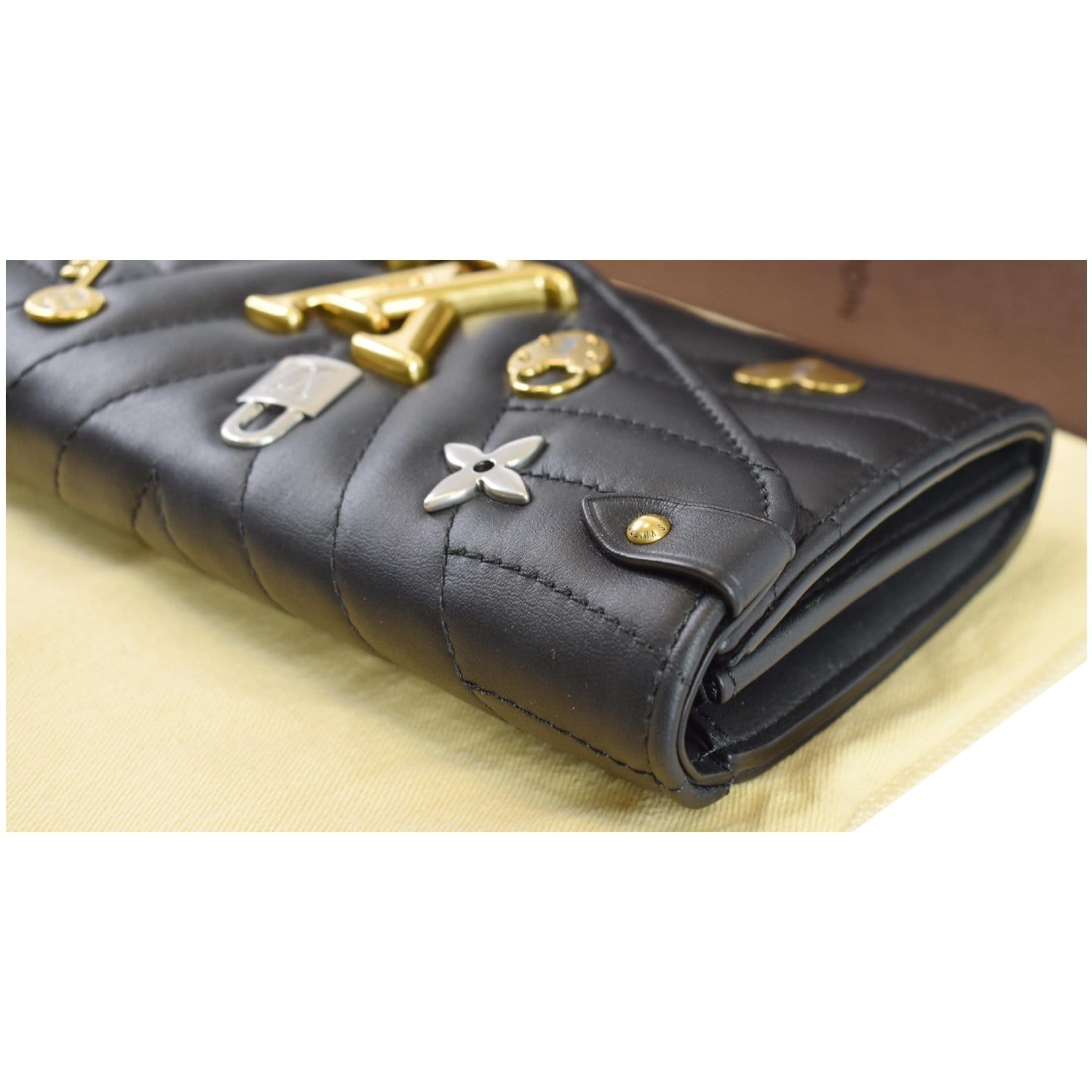 Louis Vuitton Leather New Wave Long Wallet - Black Wallets