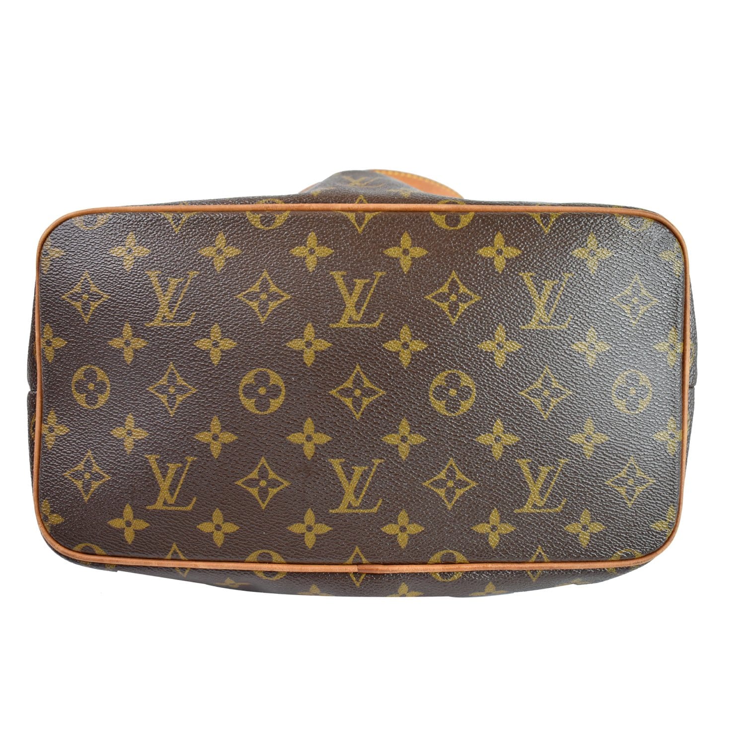 LOUIS VUITTON Monogram Palermo PM gold buckle handle shoulder bag brown