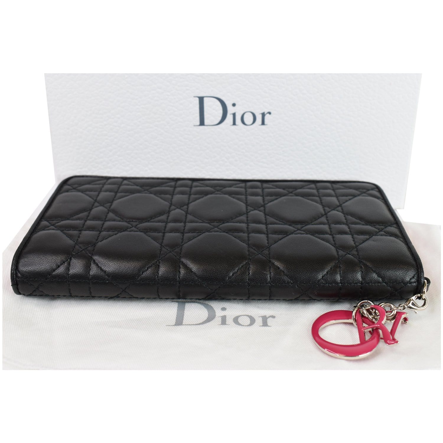Christian Dior Lady Dior Charm Leather metal Black Auth 30891 ref.628631 -  Joli Closet