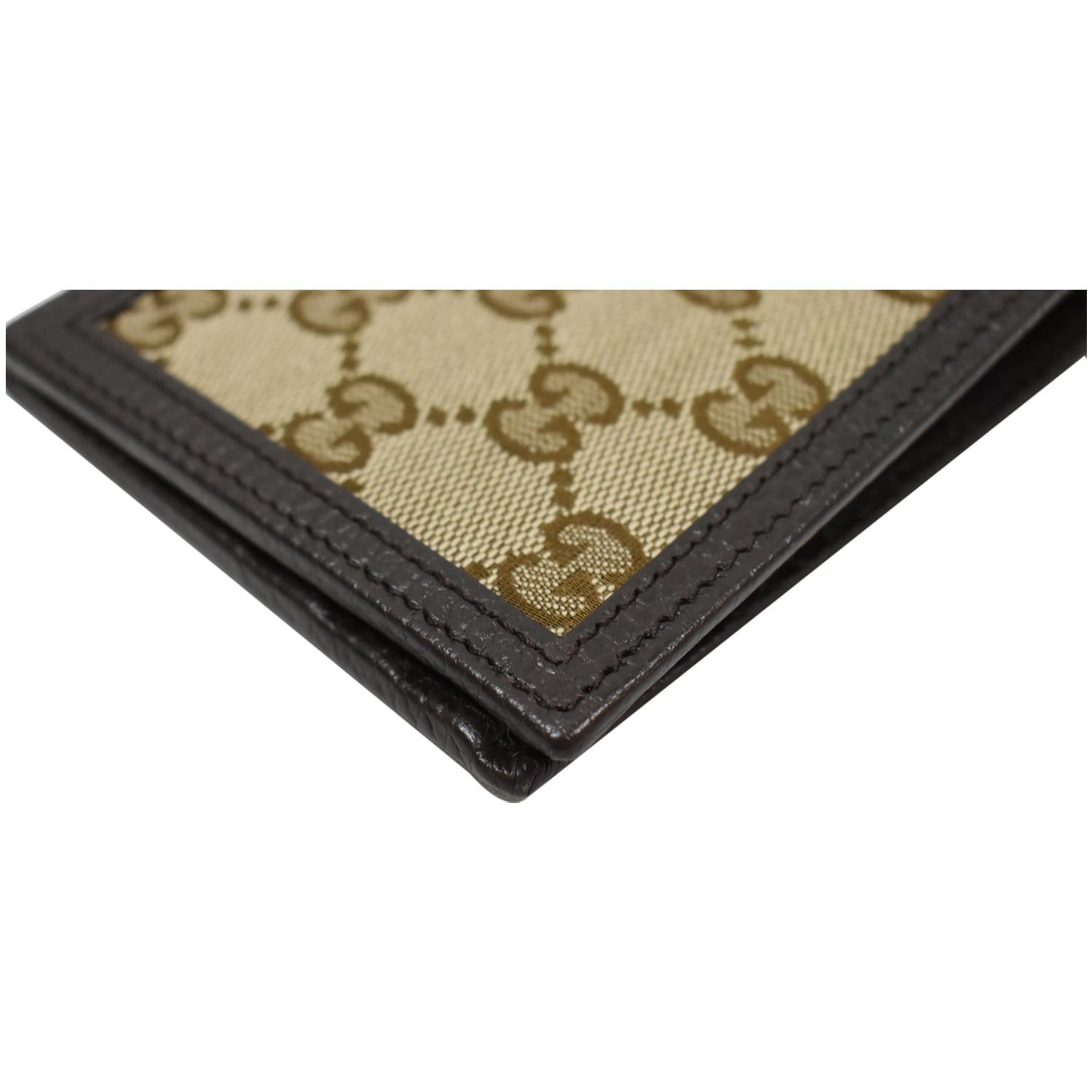 Gucci Bifold Coin Pouch Wallet GG Supreme Web Brown in Canvas