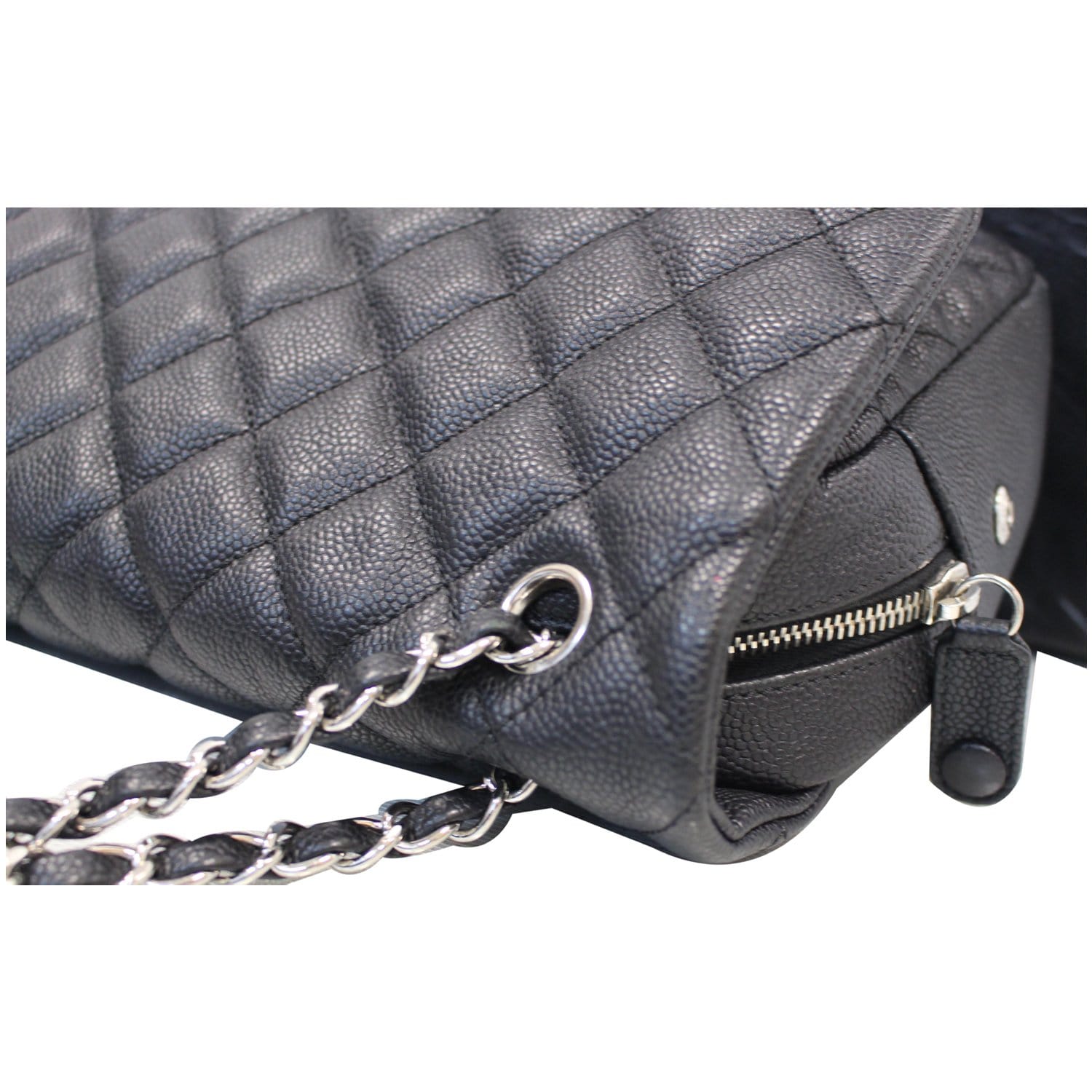 🌟SOLD🌟Chanel Flat Long Zip Pouch Black Caviar SH