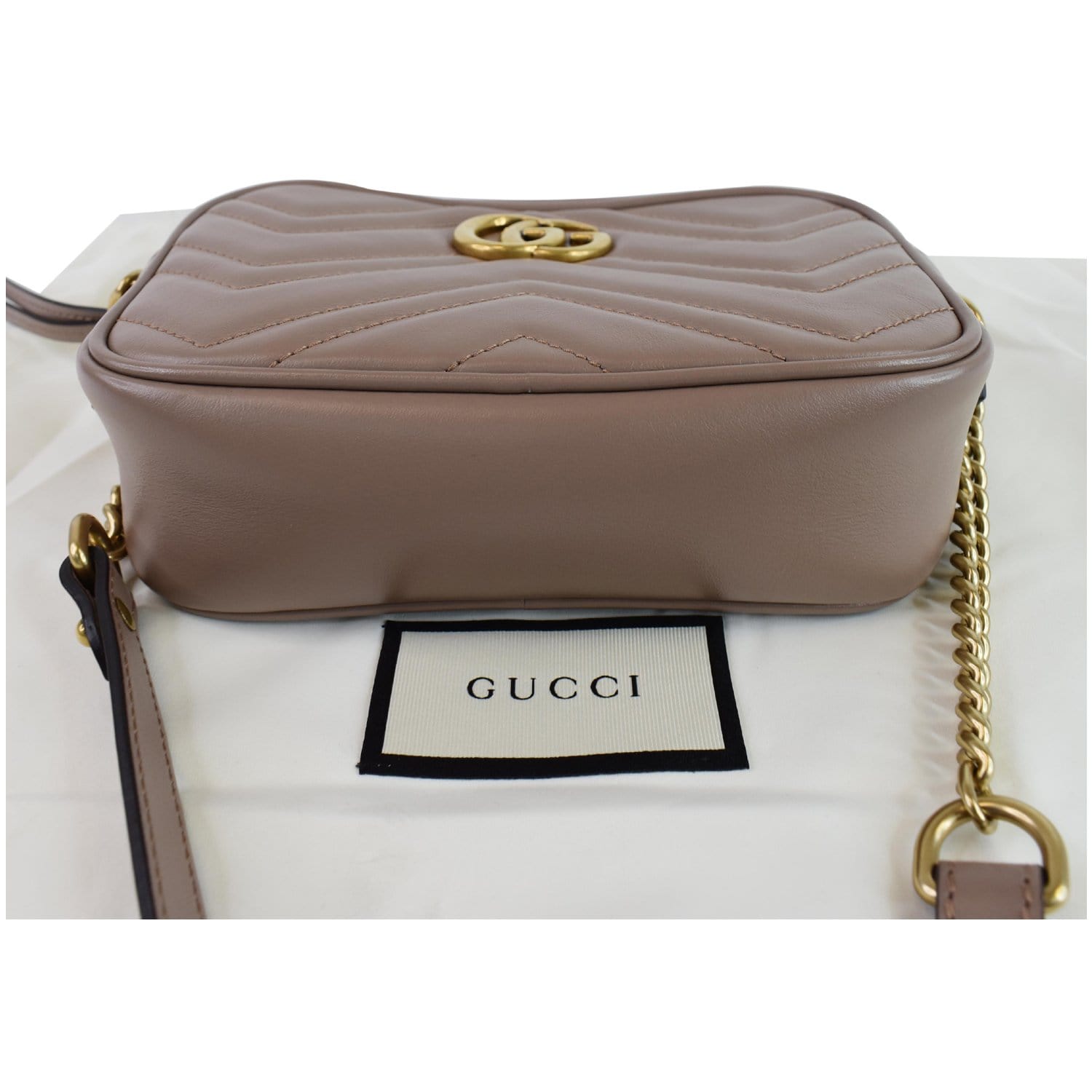 Gucci GG Marmont Top Handle Matelasse Small Dusty PInk in Leather