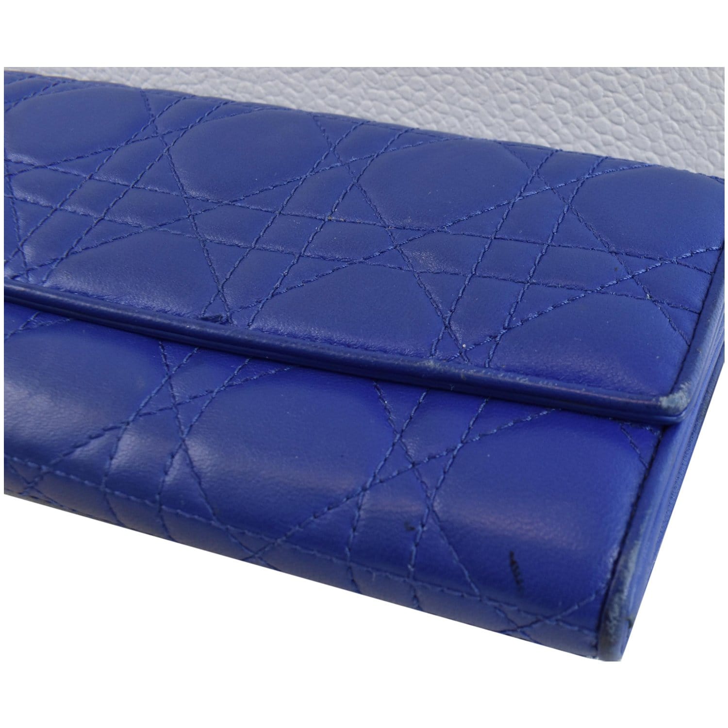 Leather wallet Christian Dior Blue in Leather - 30684252