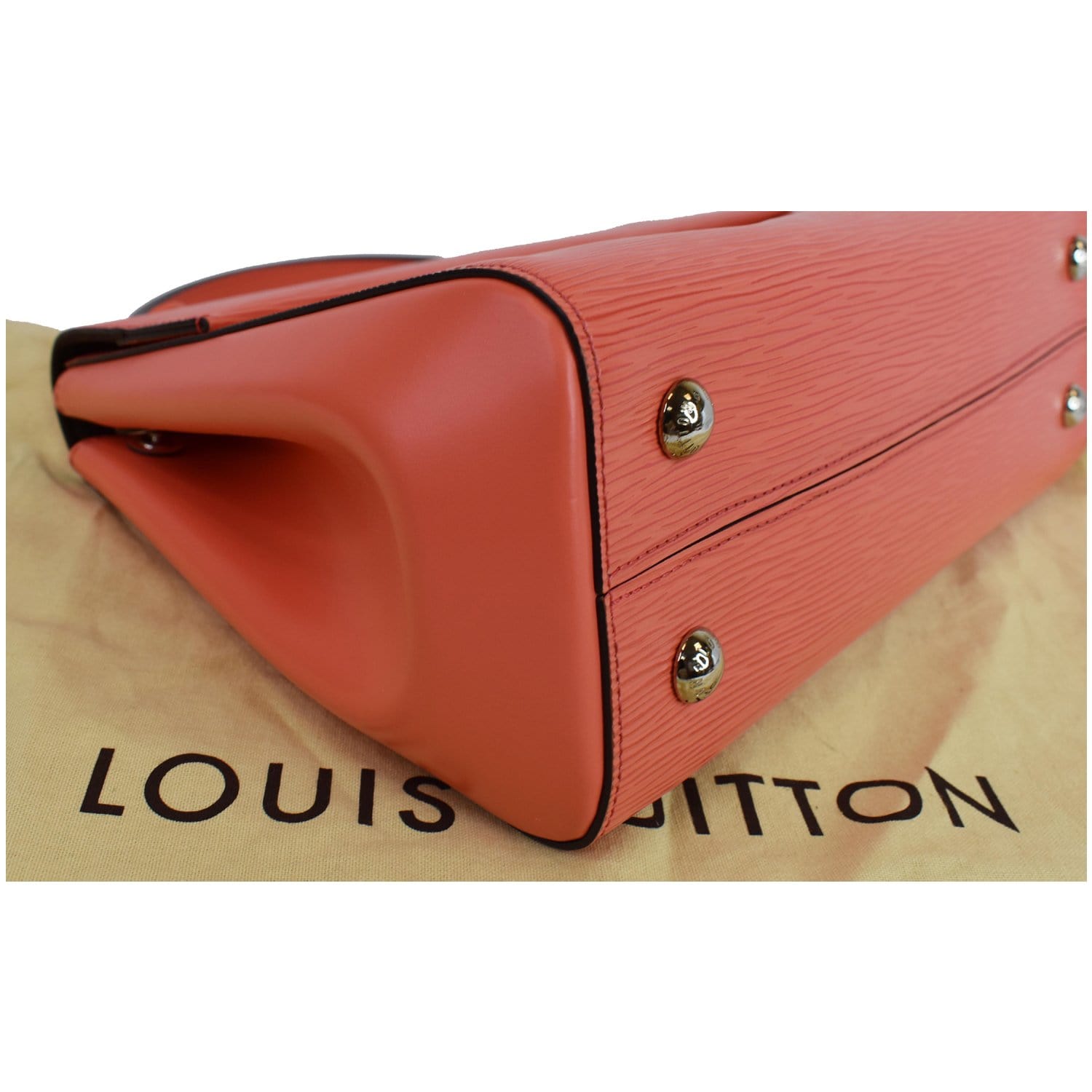 Authentic Louis Vuitton Poppy Epi Leather Alma BB Bag Handbag with Strap